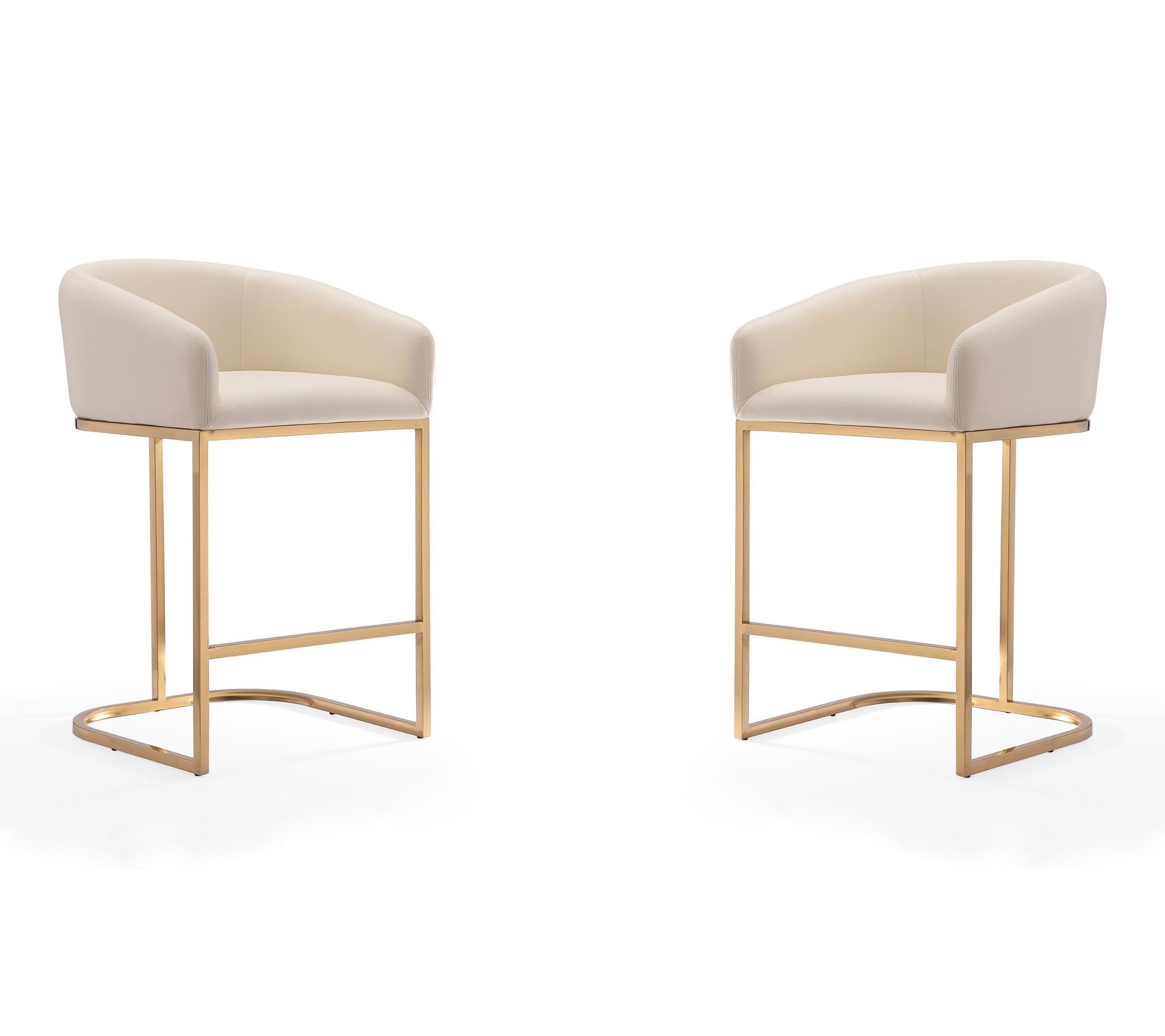 Manhattan Comfort Louvre Upholstered Counter Stool - Set of 2