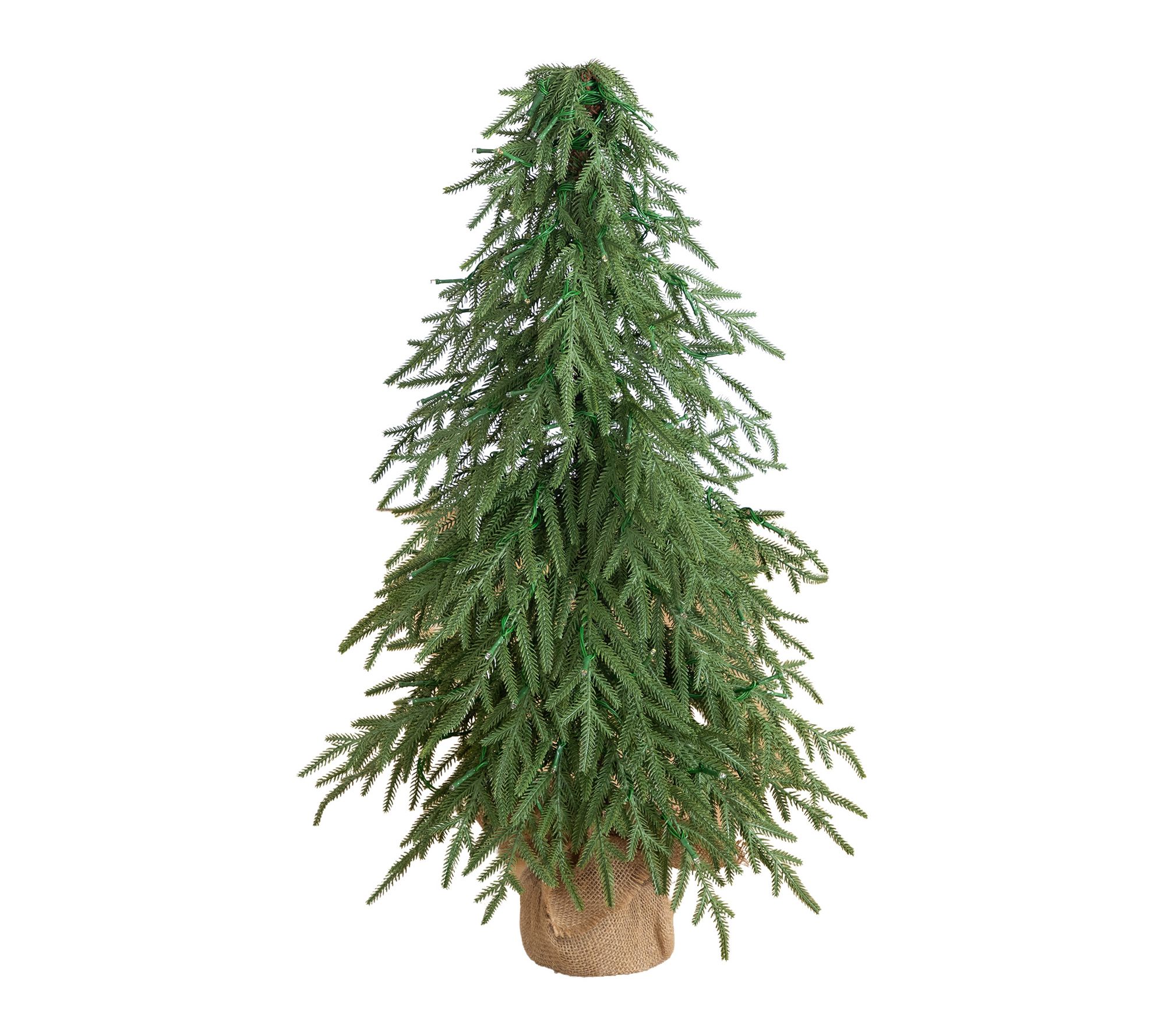 32-in Pre-Lit Weeping Norway Spruce Christ mas Tree By Nearly Natural
