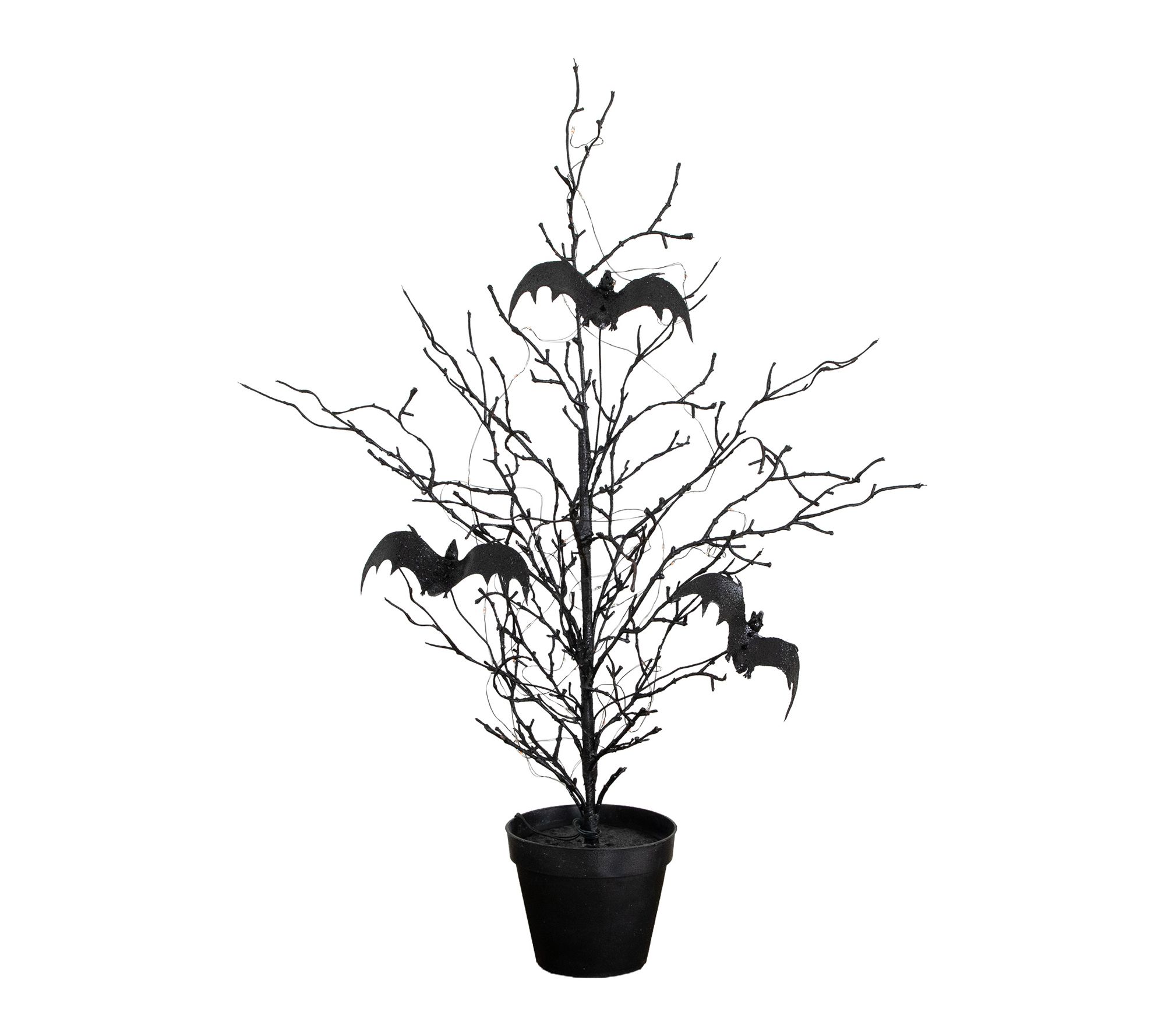2-ft Twig Tree with Bats and 40 LED Lights by Nearly Natural