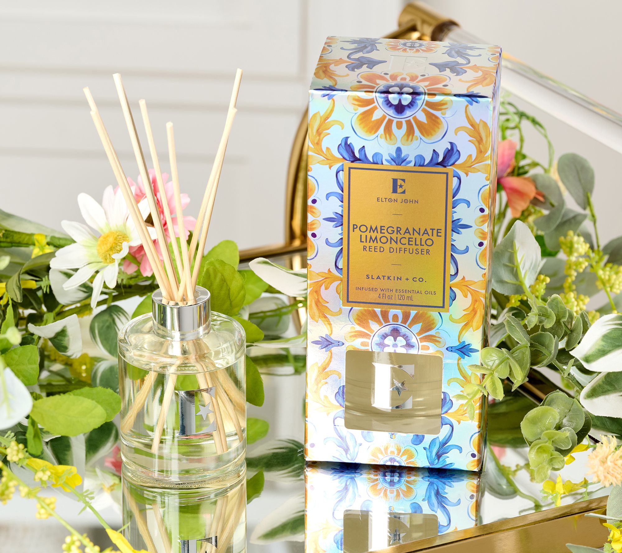 "As Is" Elton John x Slatkin +Co. S/2 Pomegranate Reed Diffusers