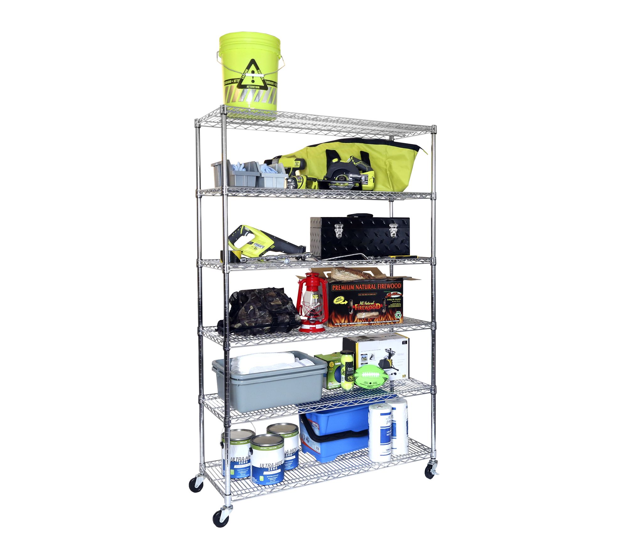 Seville Classics 6 Tier Wire Shelving, 48" W x 18" D x 75" H
