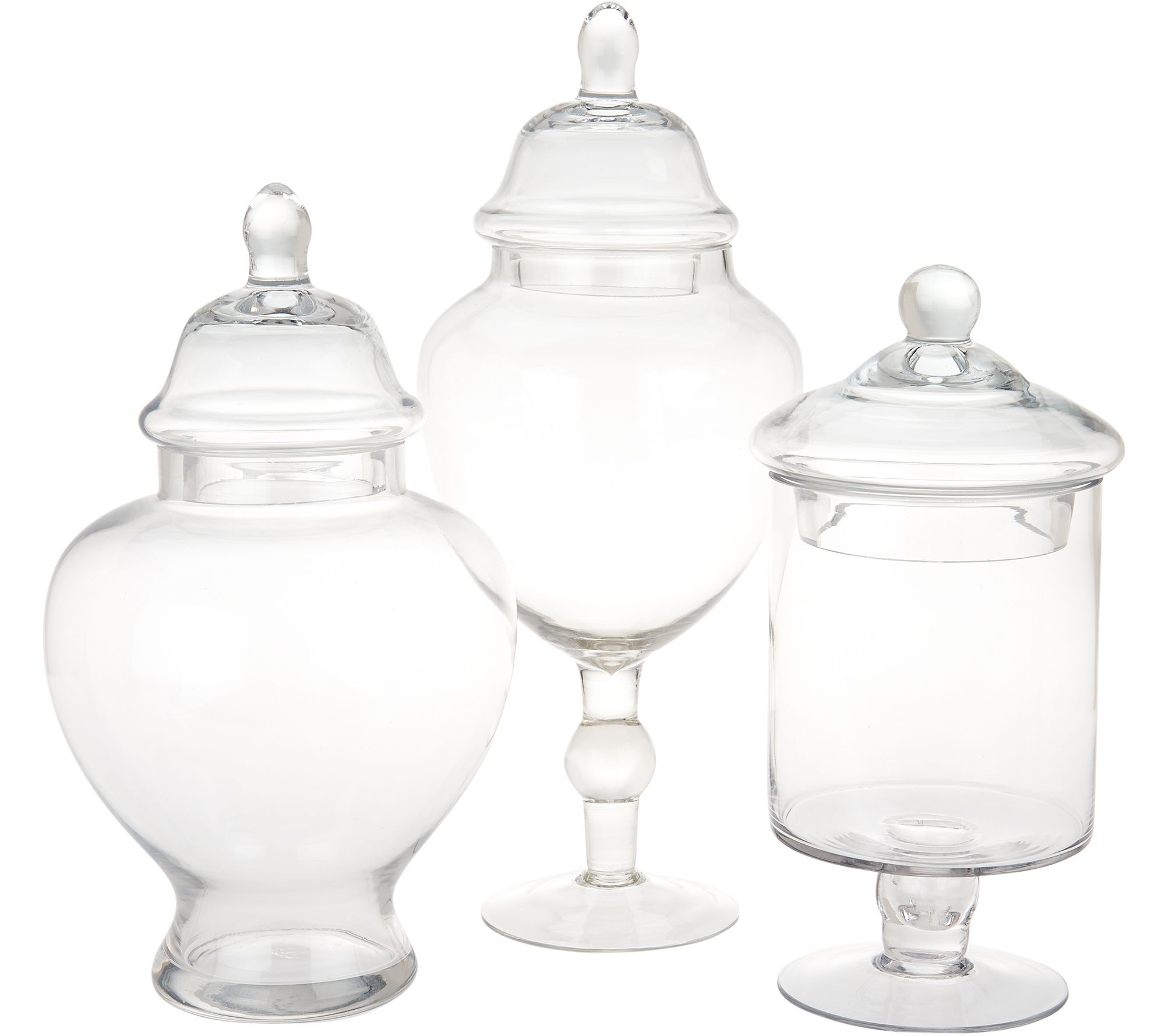 "As Is" Scott Living Set of 3 Graduated Fillable Glass Apothecary Jars