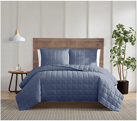 Truly Calm Silver Cool 3-Piece King Quilt Set