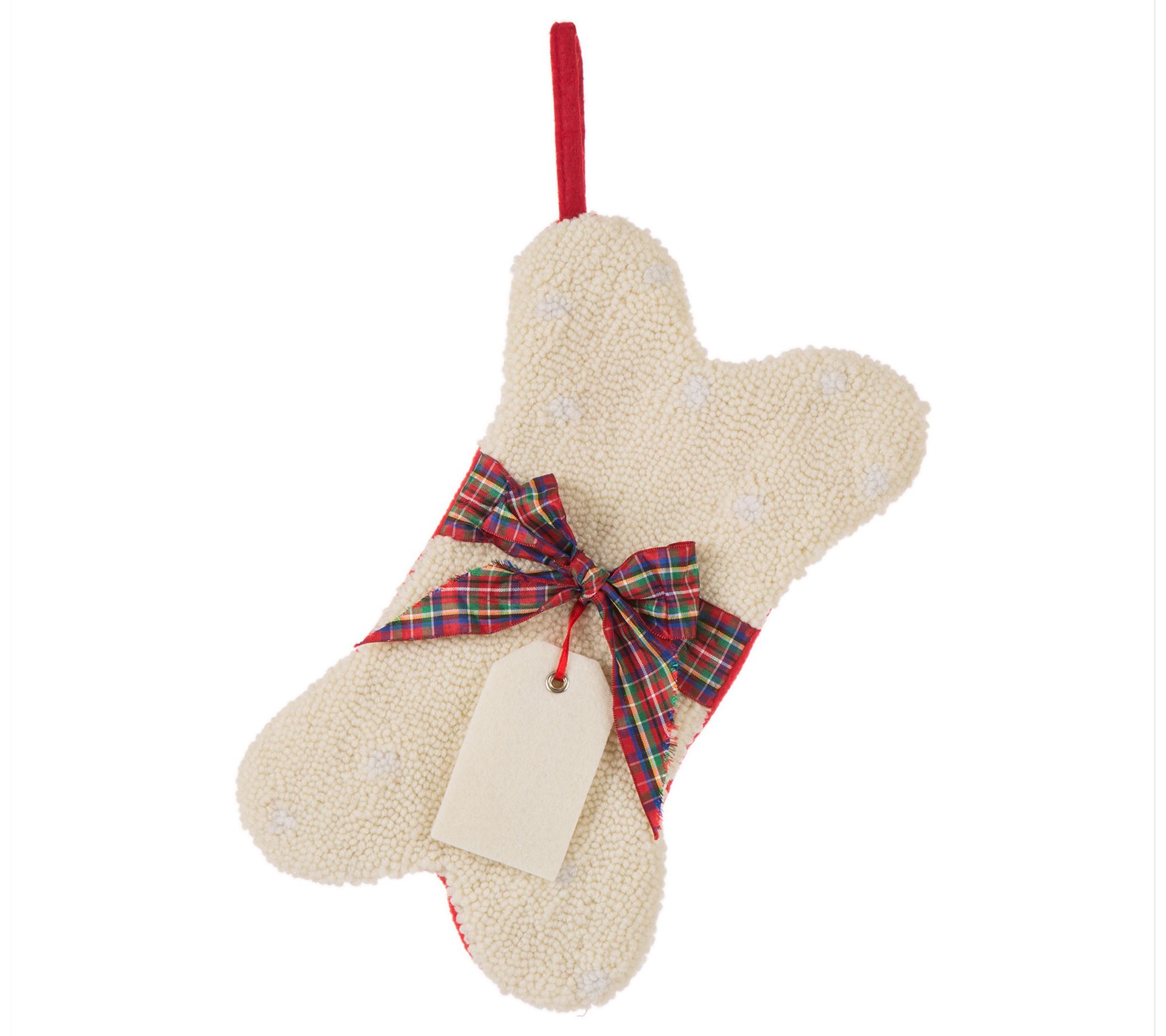 Glitzhome No Bones About It Hooked Fabric Chris tmas Stocking