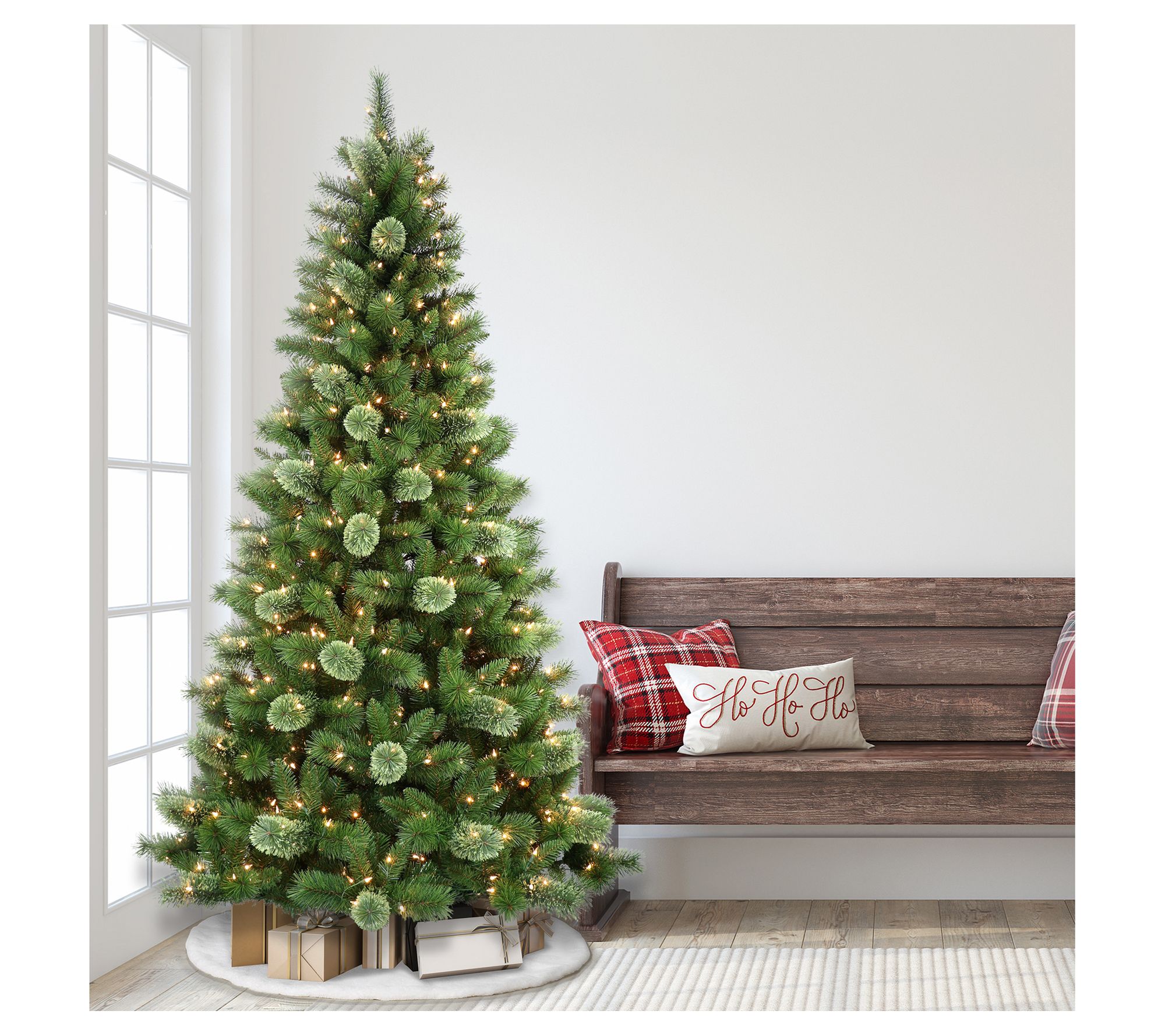 Puleo PreLit 7.5' Western Pine Artificial Christmas Tree