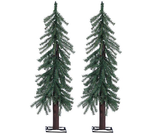Set of 2 Unlit 3' Alpine Trees by Sterling Co