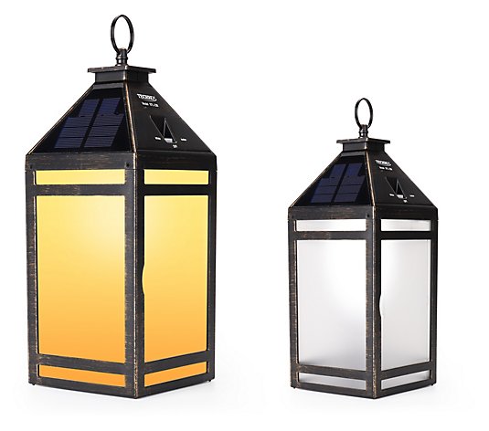 Solar Portable Lantern - Amber/White Light - Frost Panel