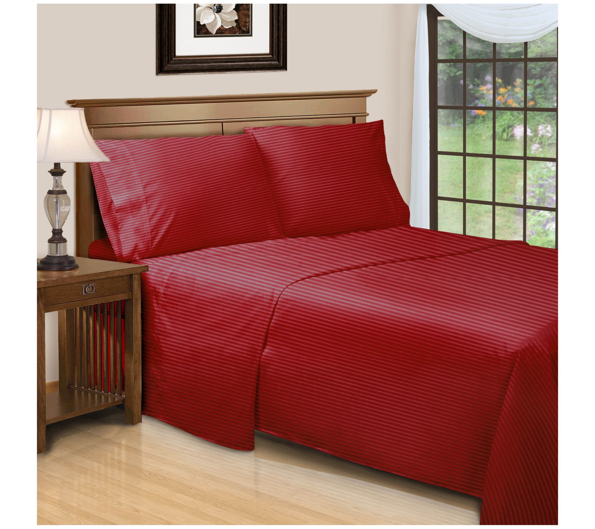Superior 650TC Egyptian Cotton Striped Sheet, Q ueen