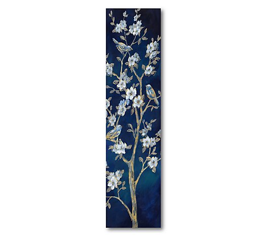 Courtside Market Bluebird Blossoms II 6" x 24"Wooden Panel