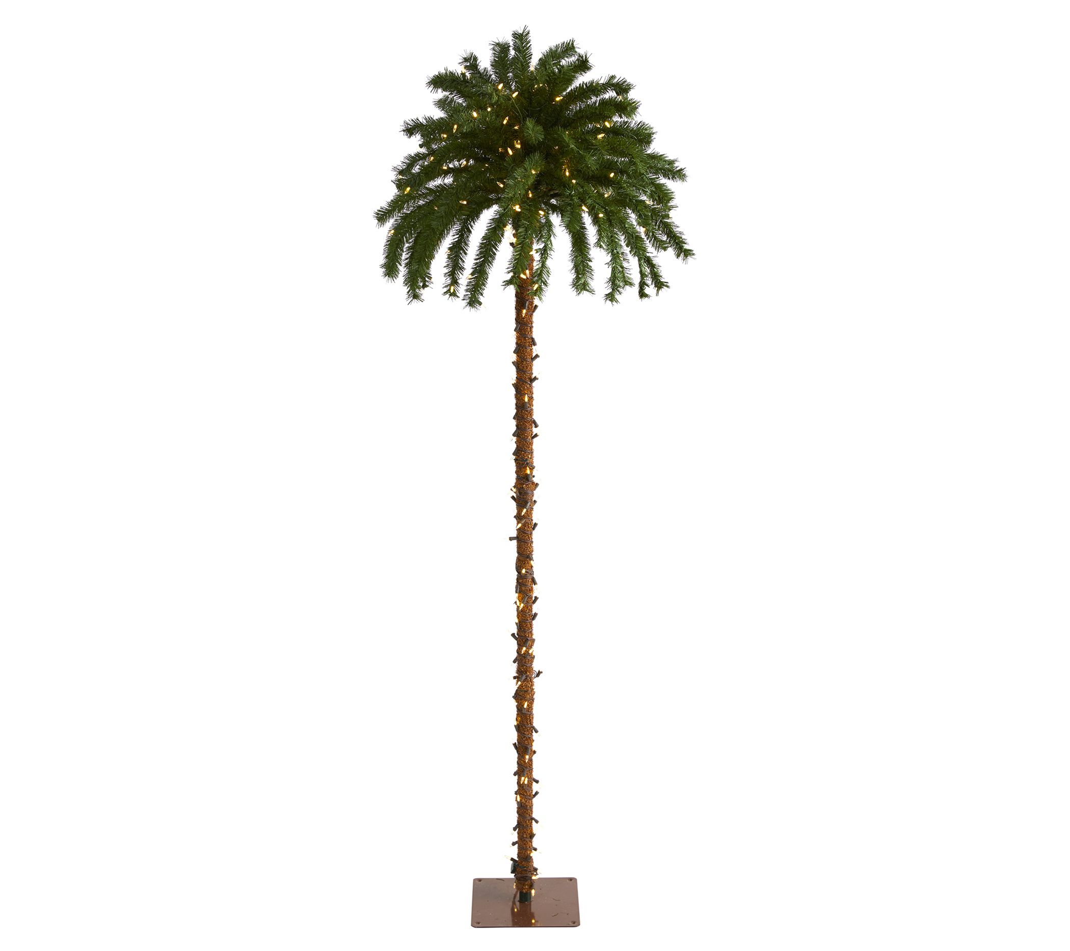 Nearly Natural 7' Palm Tree w/300 Clear LED - QVC.com