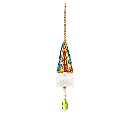 Evergreen Glass Gnome Bell Chime