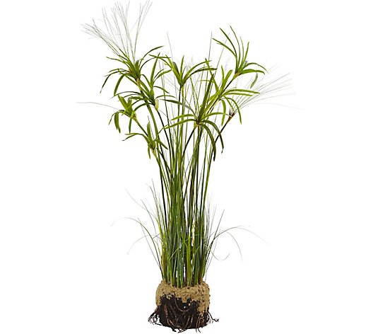 Papyrus Plant with Faux Soil by Nearly Natural