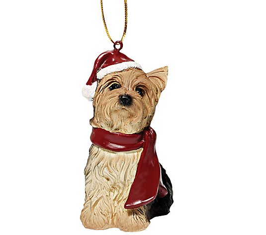 Design Toscano Holiday Yorkie Dog Ornament