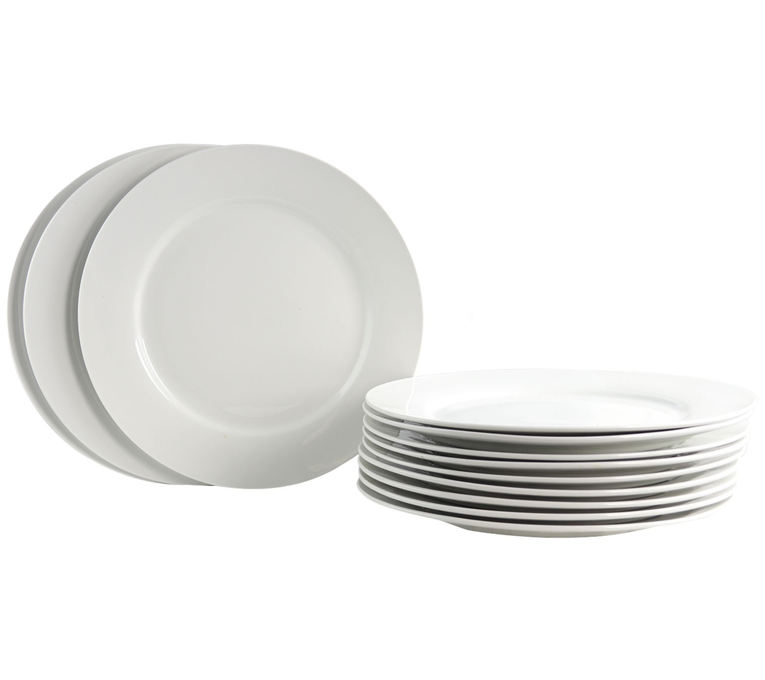 Gibson Home Noble Court 12 Piece Dinner Plate Set in White