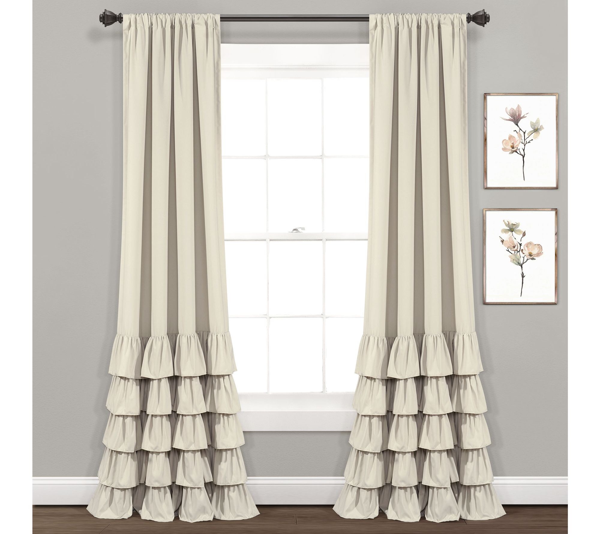 Allison Ruffle 40"x95" Set of (2) Window Panelsby Lush Decor