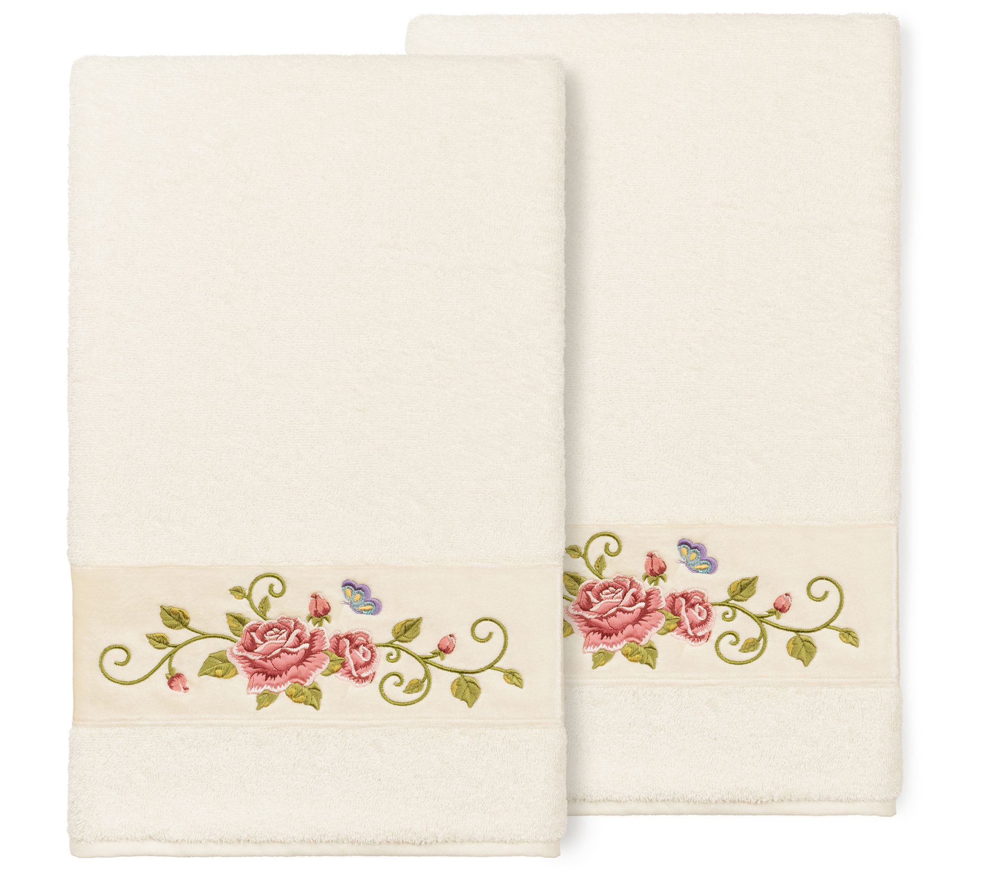 Linum Home Textiles Rebecca 2pc Embellished Bath Towel Set