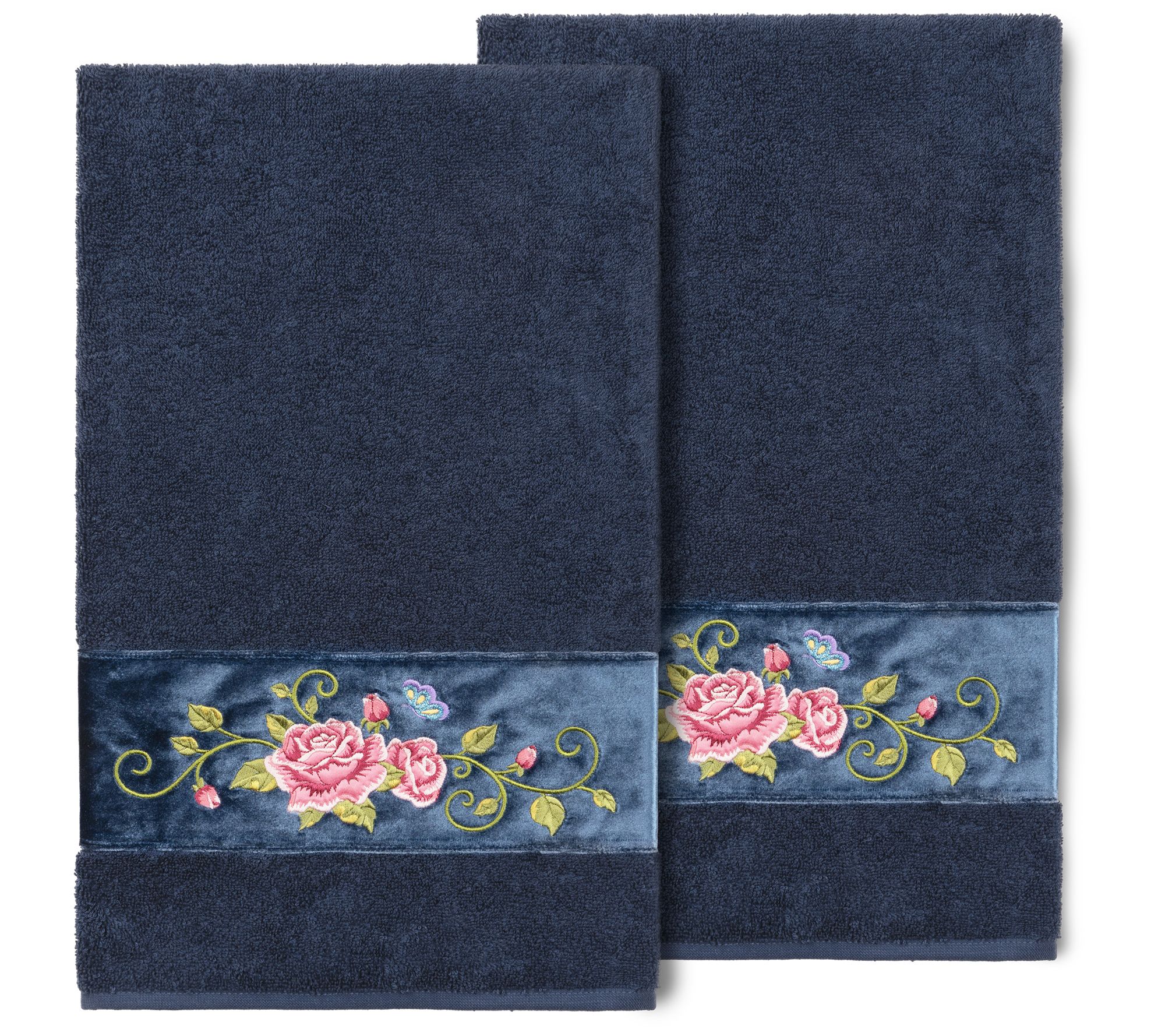 Linum Home Textiles Rebecca 2pc Embellished Bath Towel Set