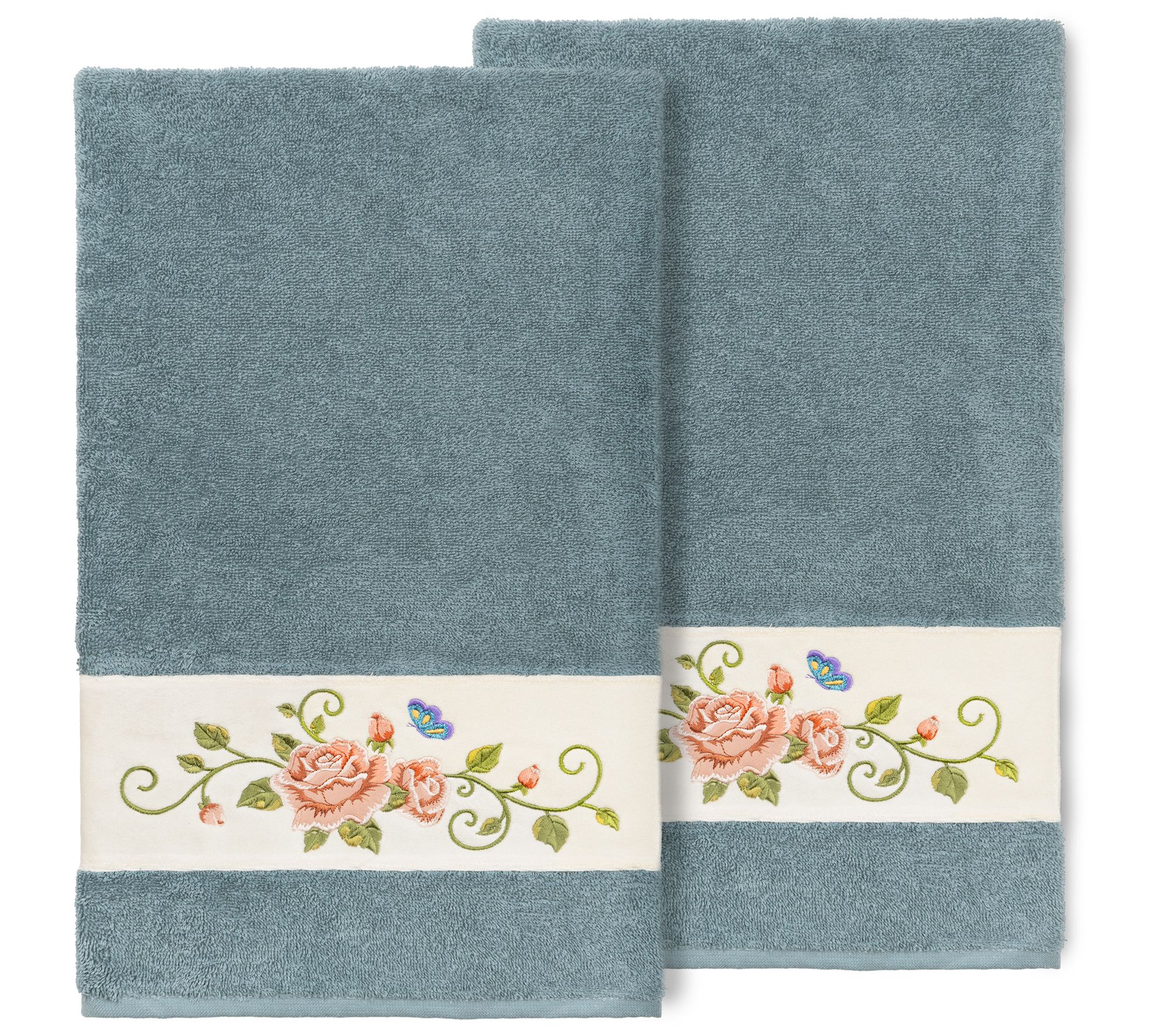 Linum Home Textiles Rebecca 2pc Embellished Bath Towel Set
