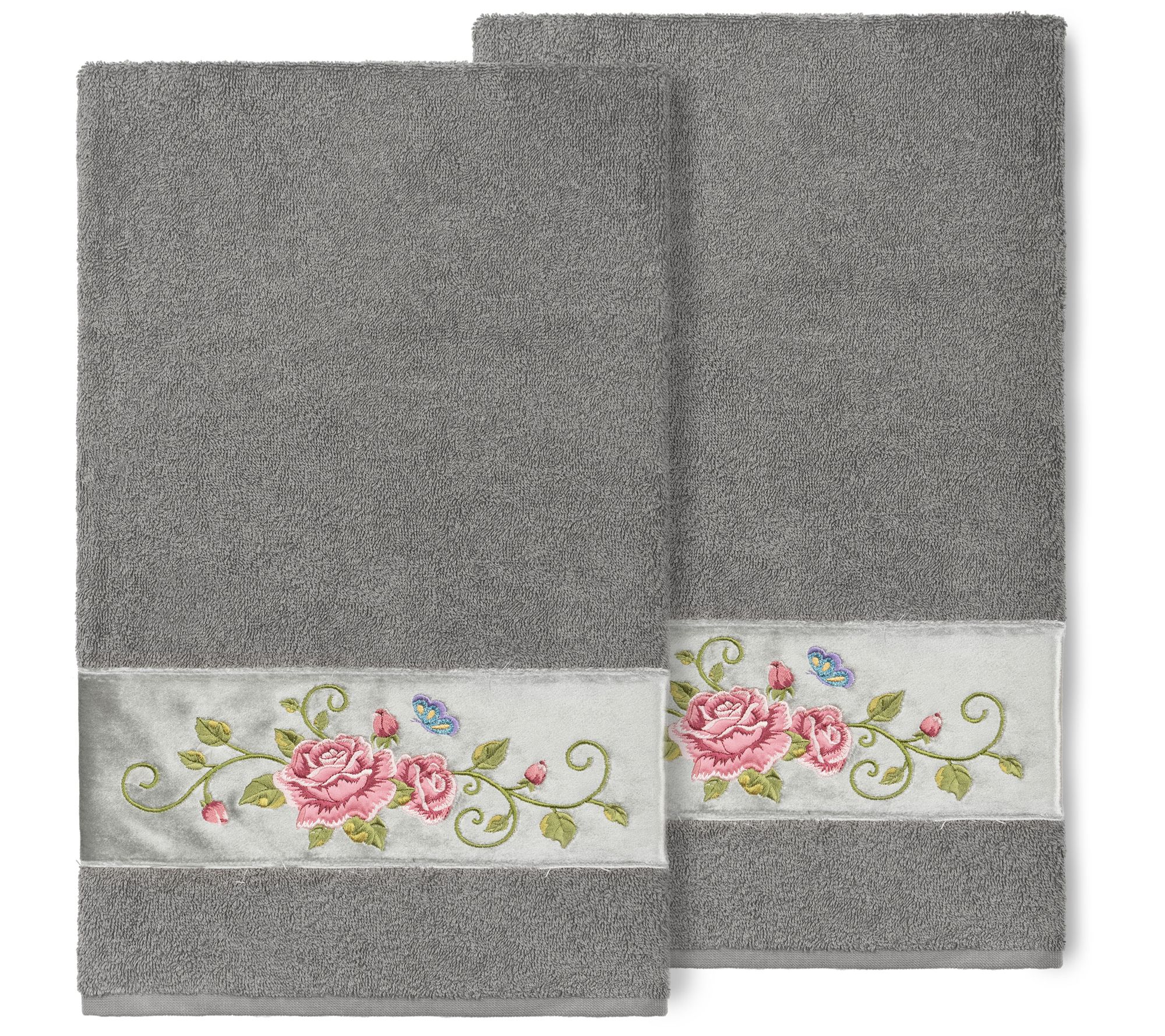 Linum Home Textiles Rebecca 2pc Embellished Bath Towel Set
