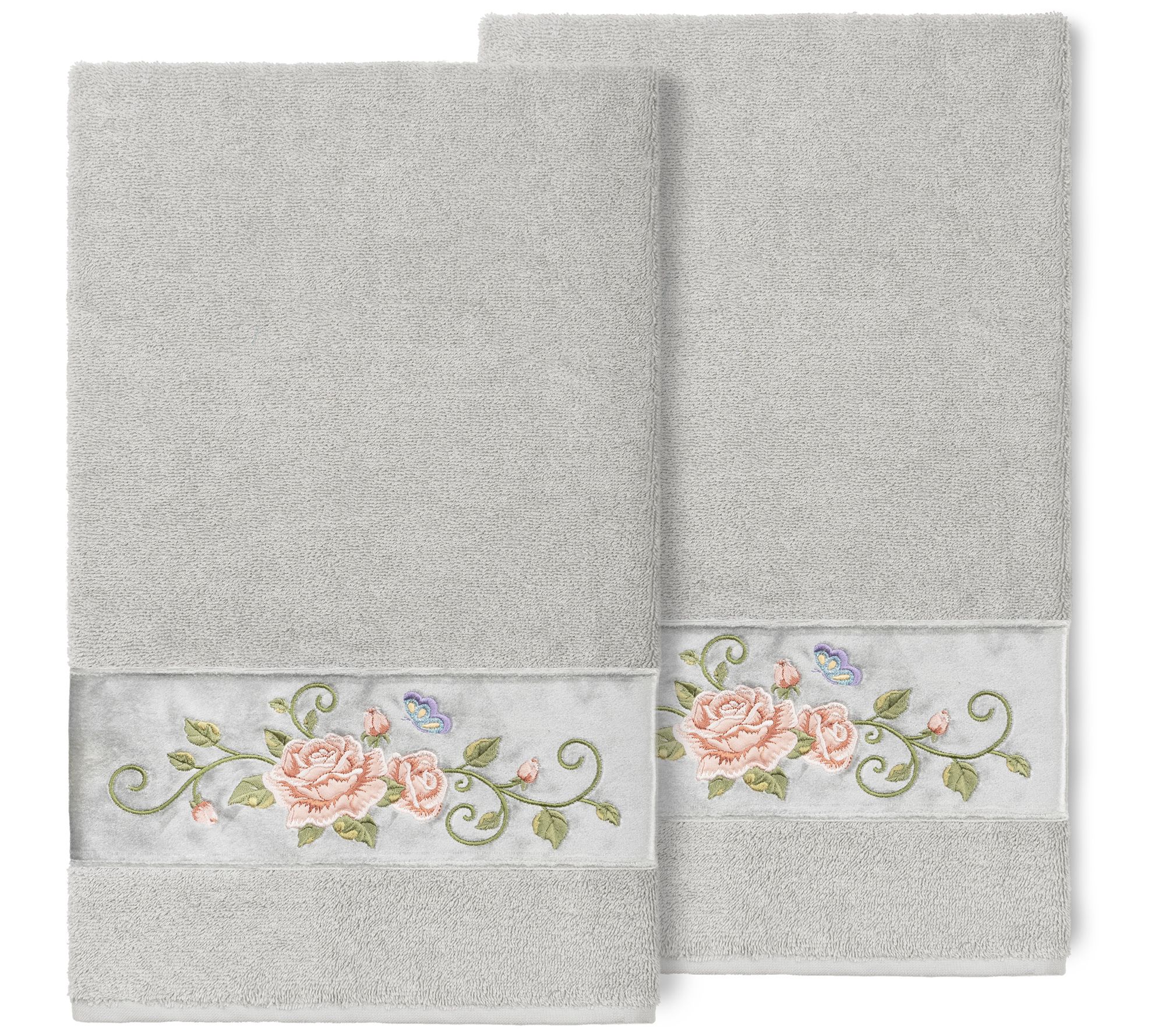 Linum Home Textiles Rebecca 2pc Embellished Bath Towel Set