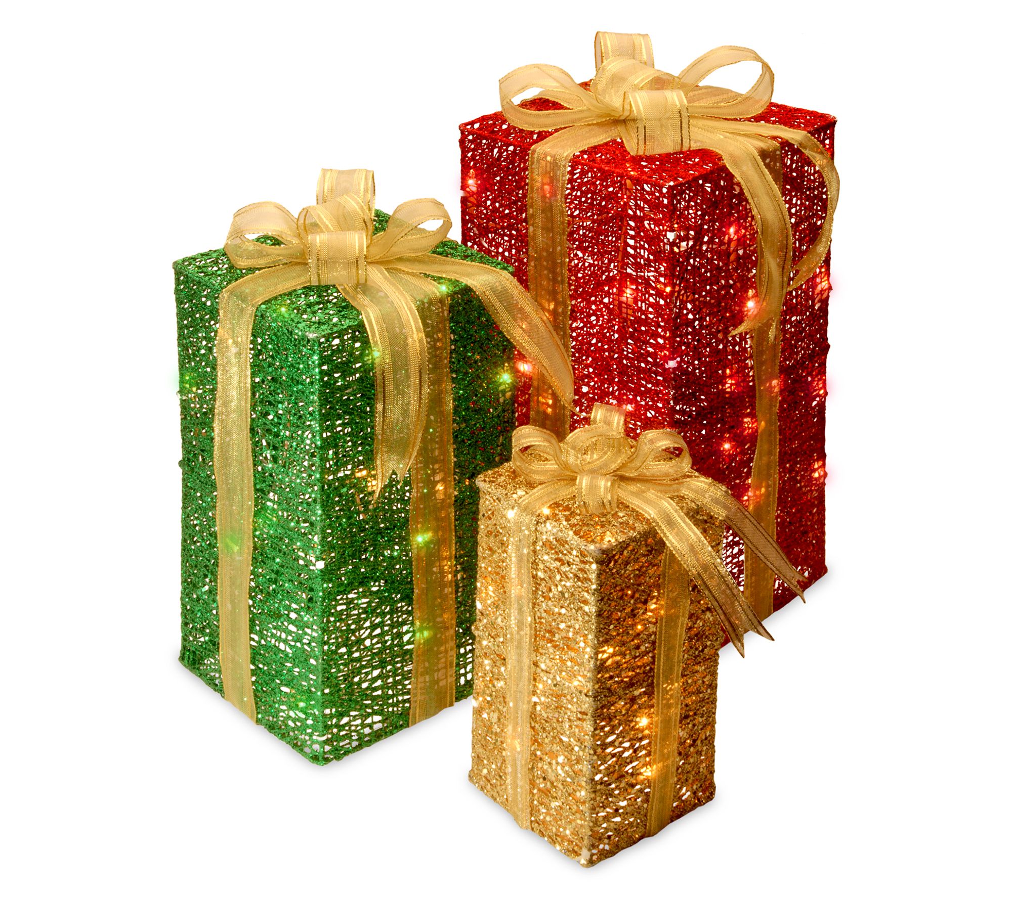 Pre-Lit Sisal Gift Box Assortment