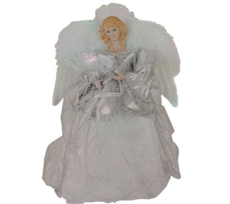 Alpine Angel Tree Topper with Fiber Optic Wings and LED Light