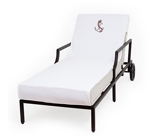 Linum Home Anchor Embroidered Std Size Chaise Lounge Cover