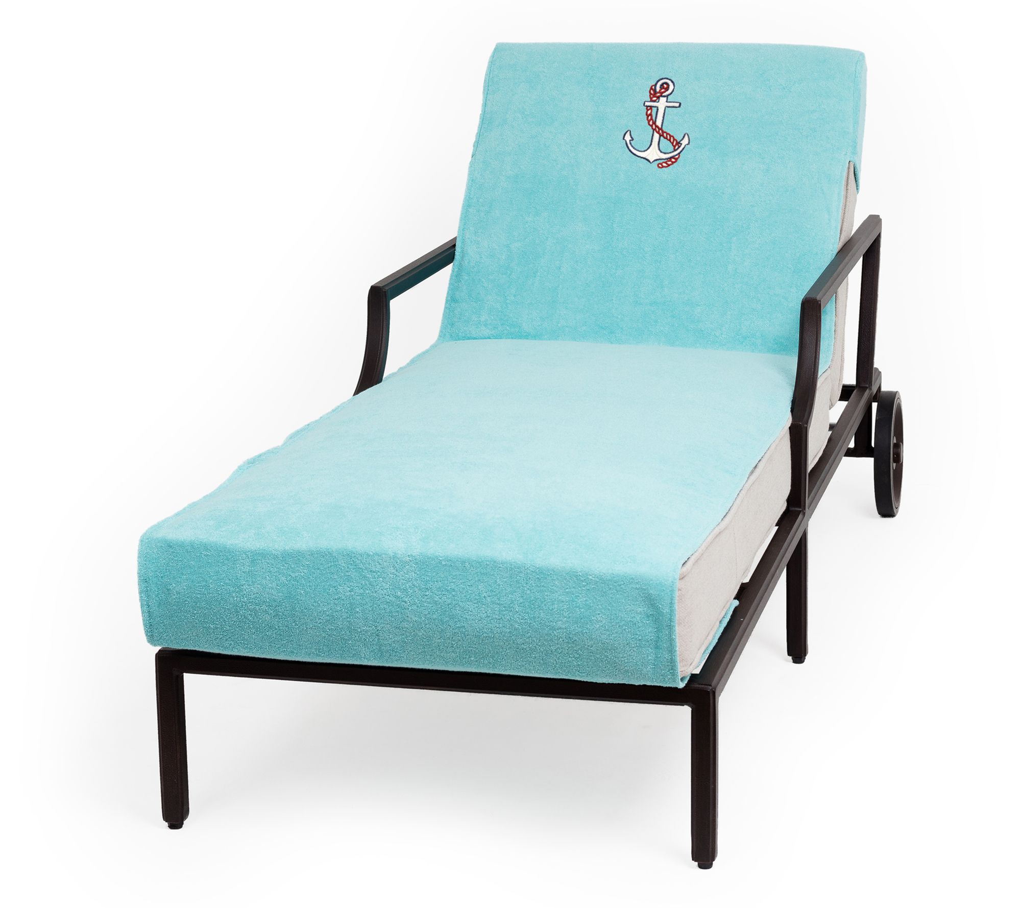 Linum Home Anchor Embroidered Std Size Chaise Lounge Cover