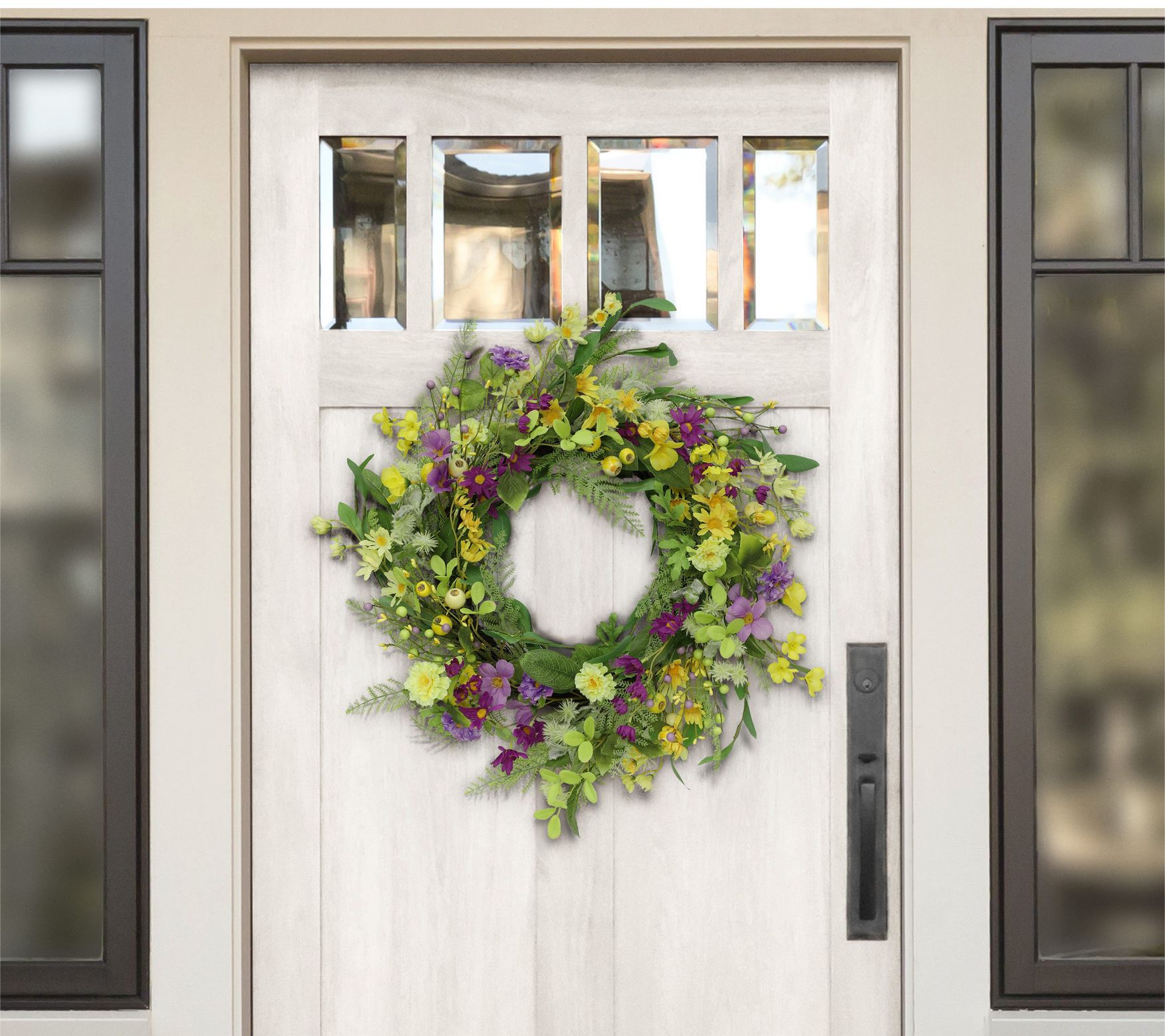 Puleo International 24" Artificial Spring MixedFloral Wreath