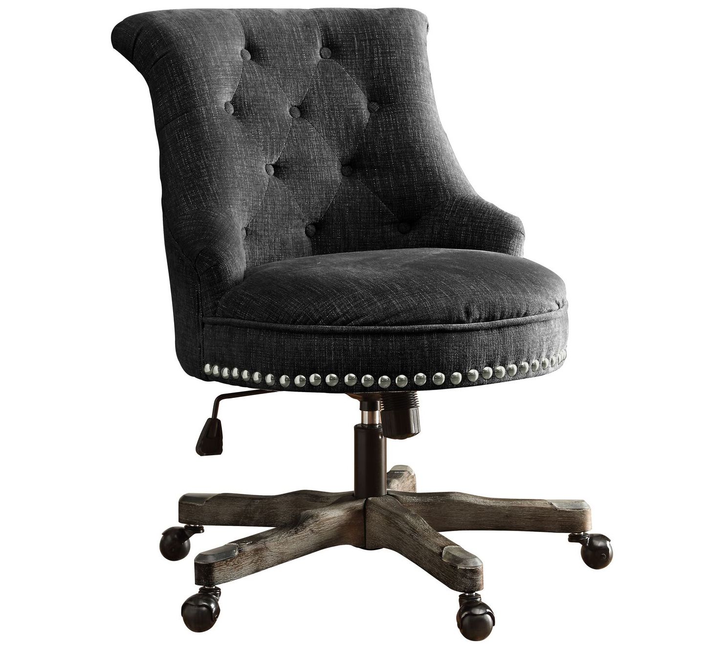 Linon Home Rochelle Office Chair with Nail HeadDesign