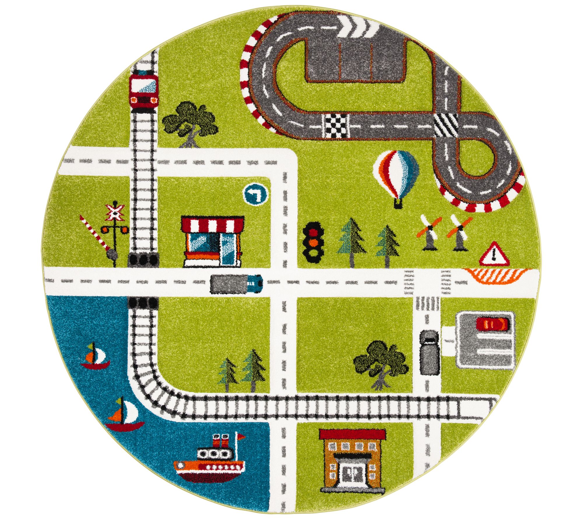 Carousel Kids 192 Collection 4' X 4' Round Rug