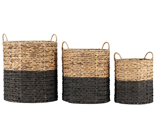 Foreside Home & Garden S/3 Water Hyachinth Storage Baskets