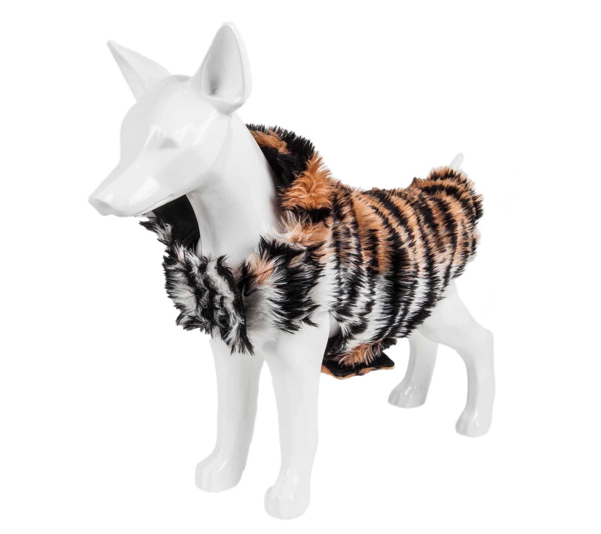 Pet Life Luxe 'Tigerbone' Tiger Patterned Fur Dog Coat Jacket