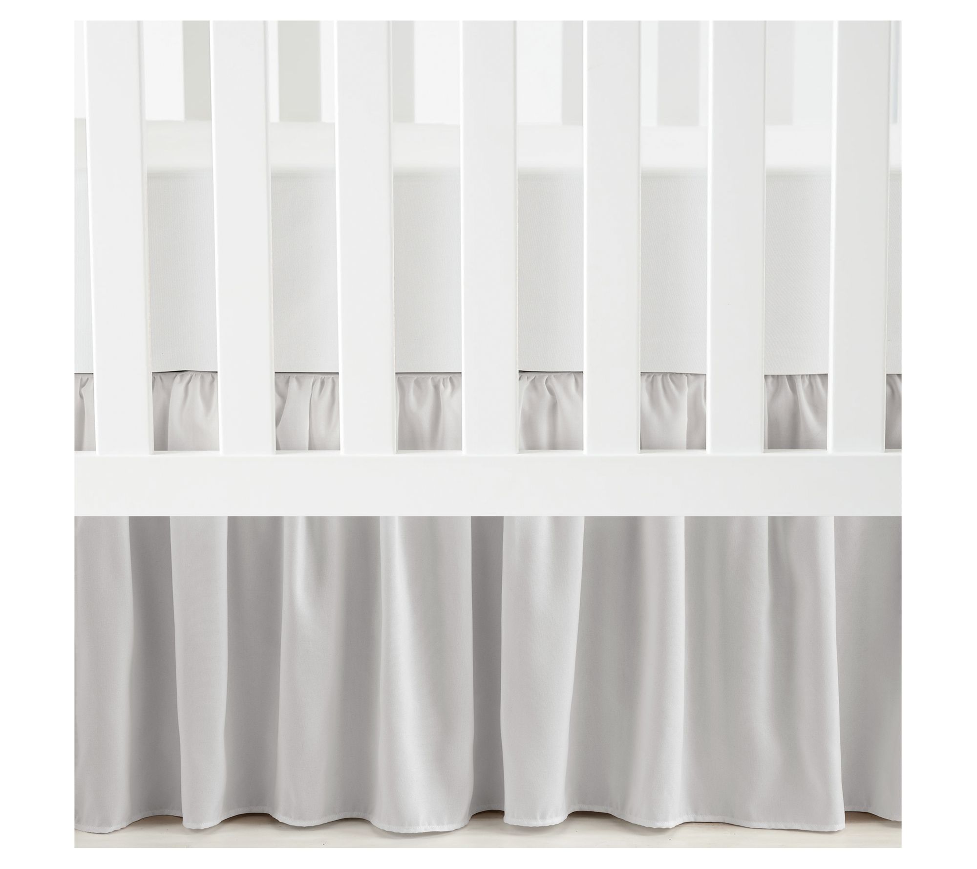 Ruffle Crib Skirt Gray Single 28x52 by Lush Decor