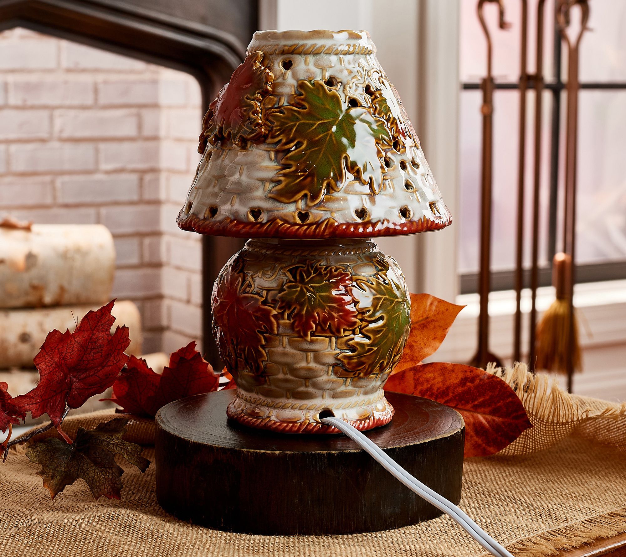 "As Is" 9" Plugin Harvest Porcelain Accent Lamp by Valerie