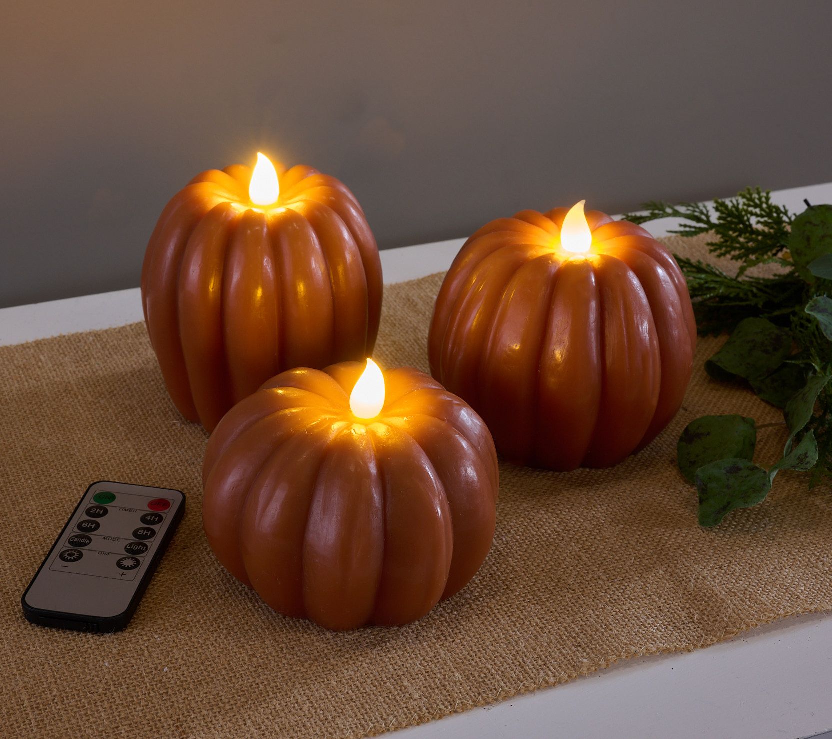 Home Reflections S/3 Assorted Flameless Pumpkins