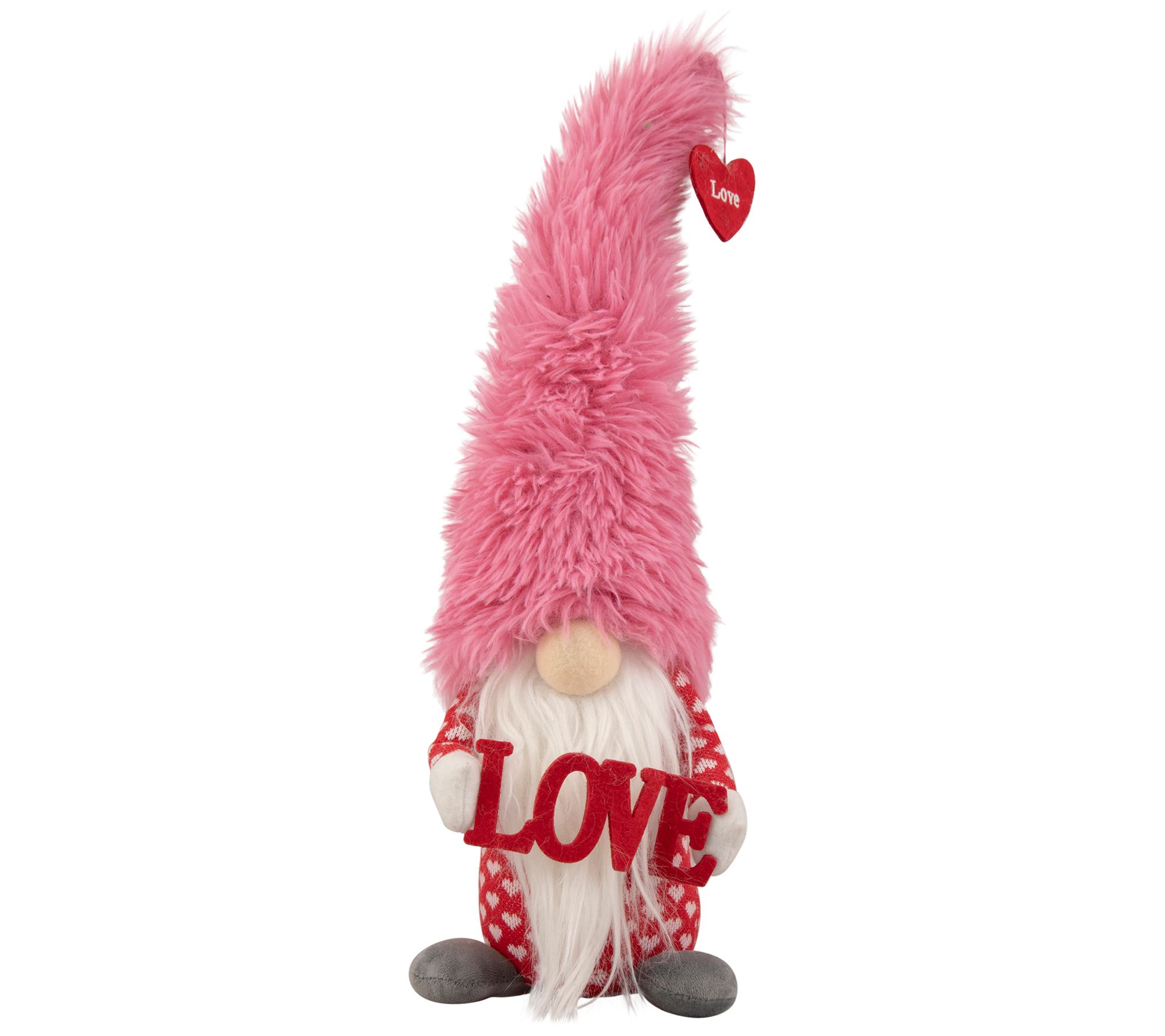 Northlight 18" Fluffy Faux Fur 'Love' Valentine's Day Gnome