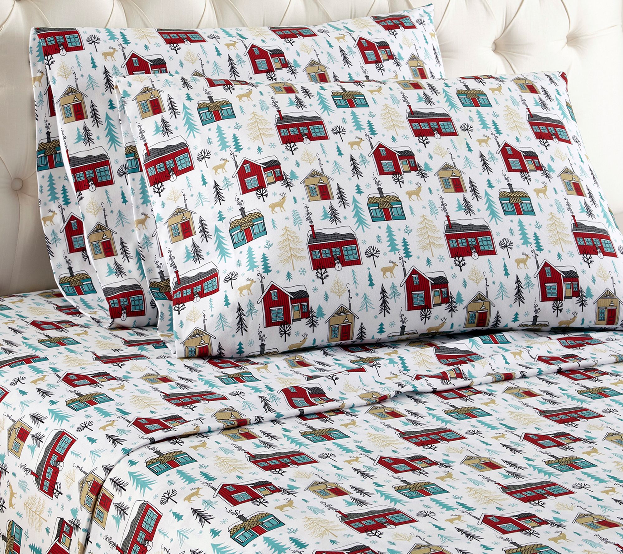 Shavel Full Micro Flannel Printed Deep-Pocket S heet Set