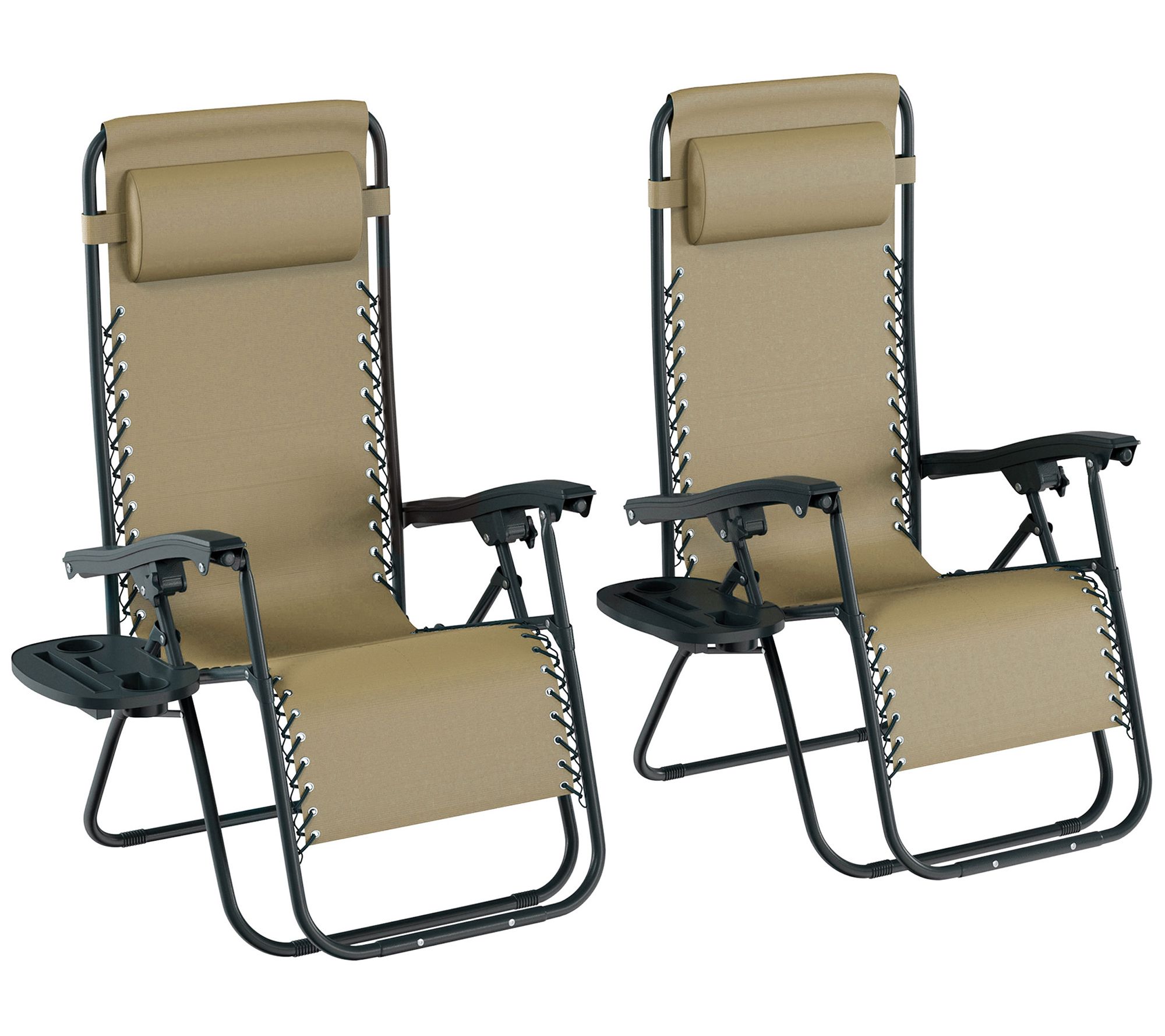 Pure Garden Set of 2 Outdoor Zero Gravity withide Tables