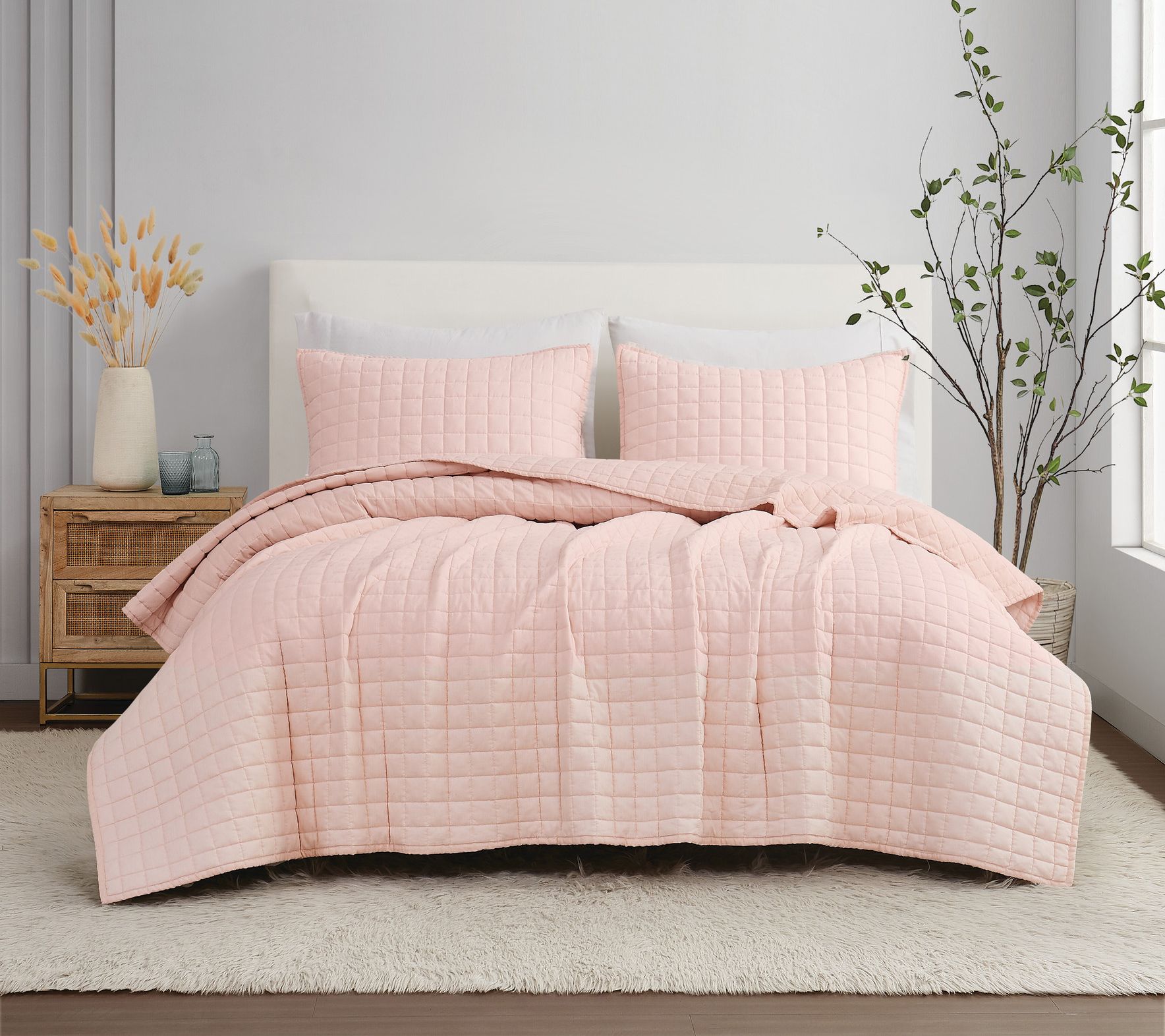 Brooklyn Loom F lax Linen Full/ Queen 3-Piece Q uilt Set