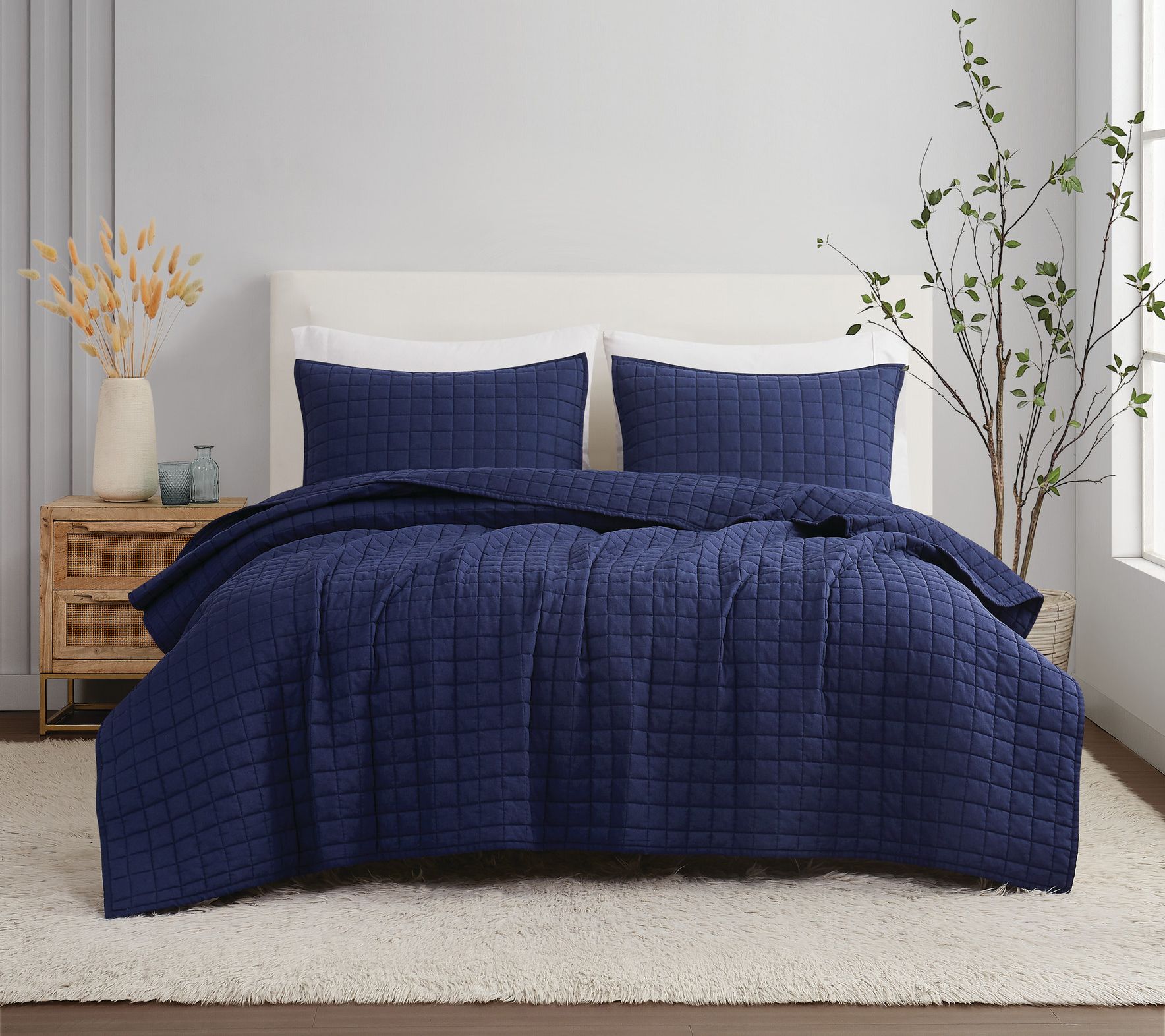 Brooklyn Loom F lax Linen Full/ Queen 3-Piece Q uilt Set