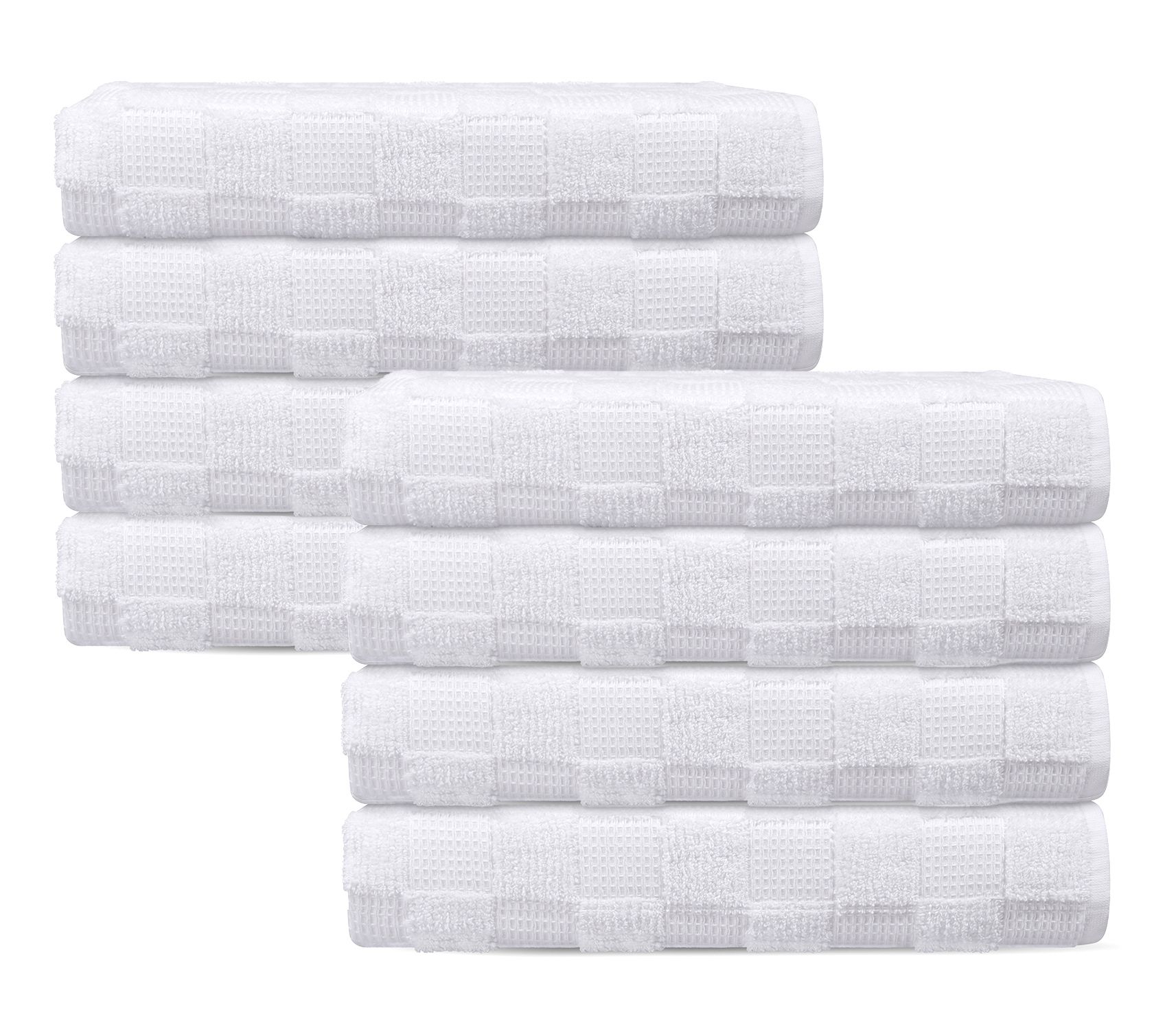 Depera Home Waffle Terry 8 pcs Turkish Wash Towels Set