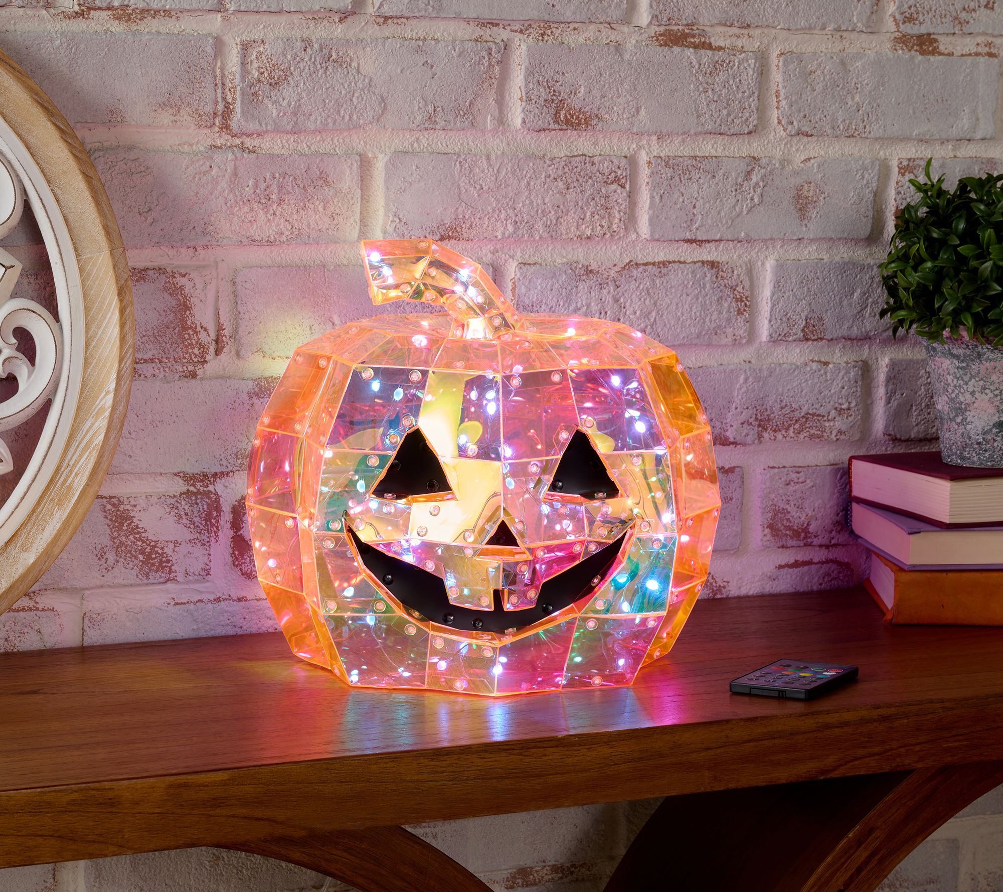 As Is Hay & Harvest 12" Holographic Smart LED Pumpkin