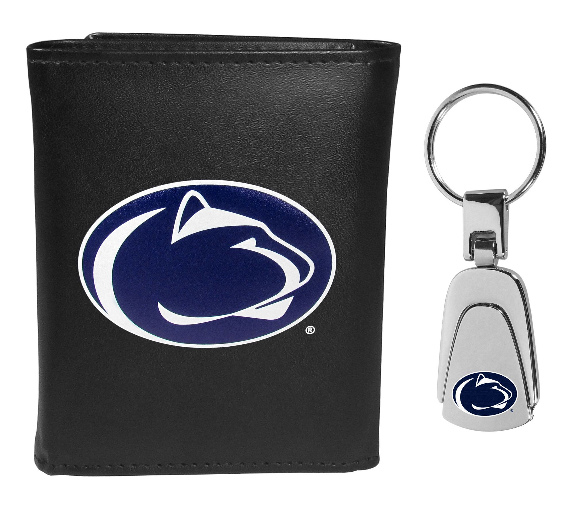 Siskiyou Sports College Leather Tri-Fold & Steel Key Chain