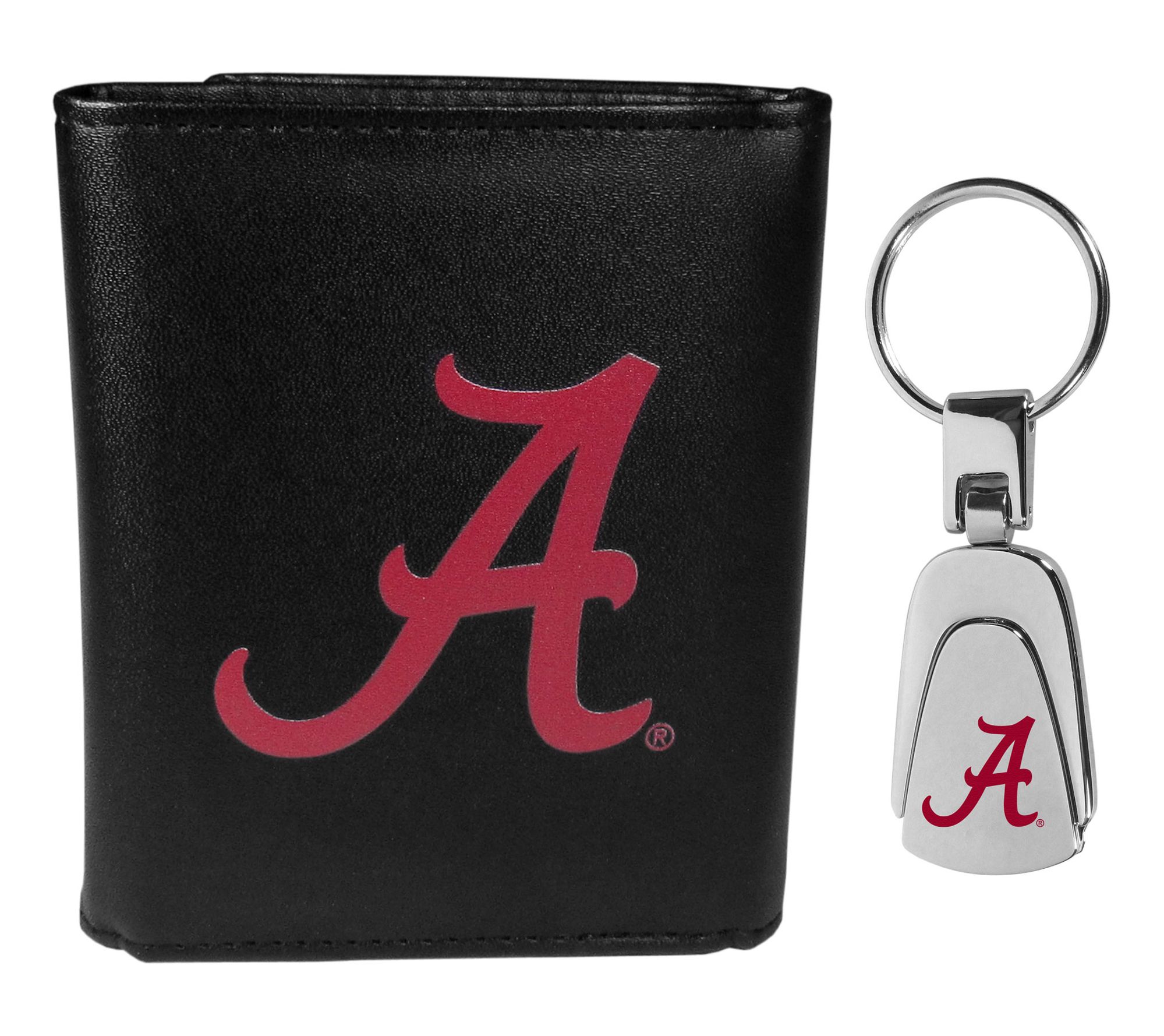 Siskiyou Sports College Leather Tri-Fold & Steel Key Chain