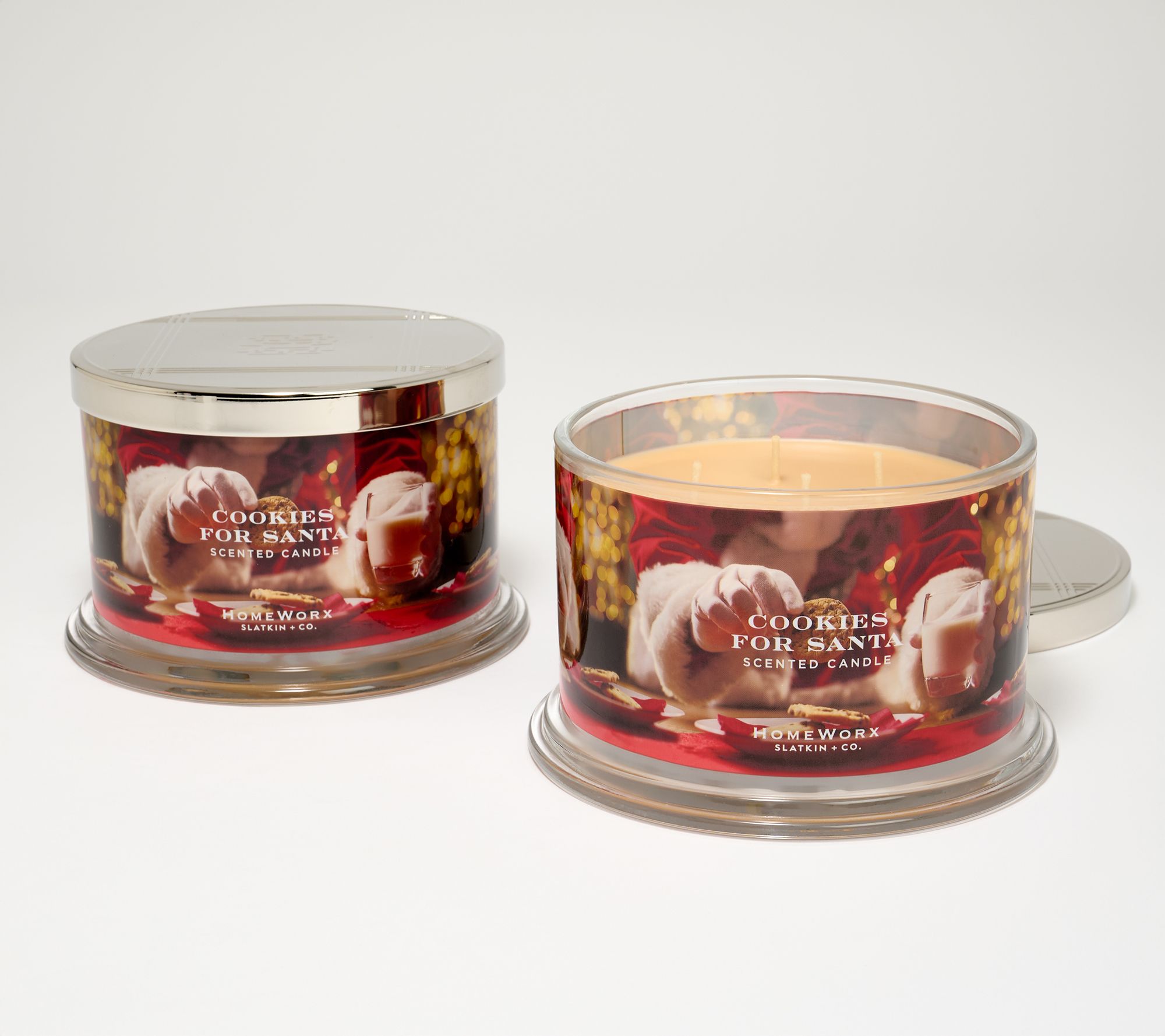 HomeWorx by Slatkin + Co. S/2 18oz Cookies for Santa Candles