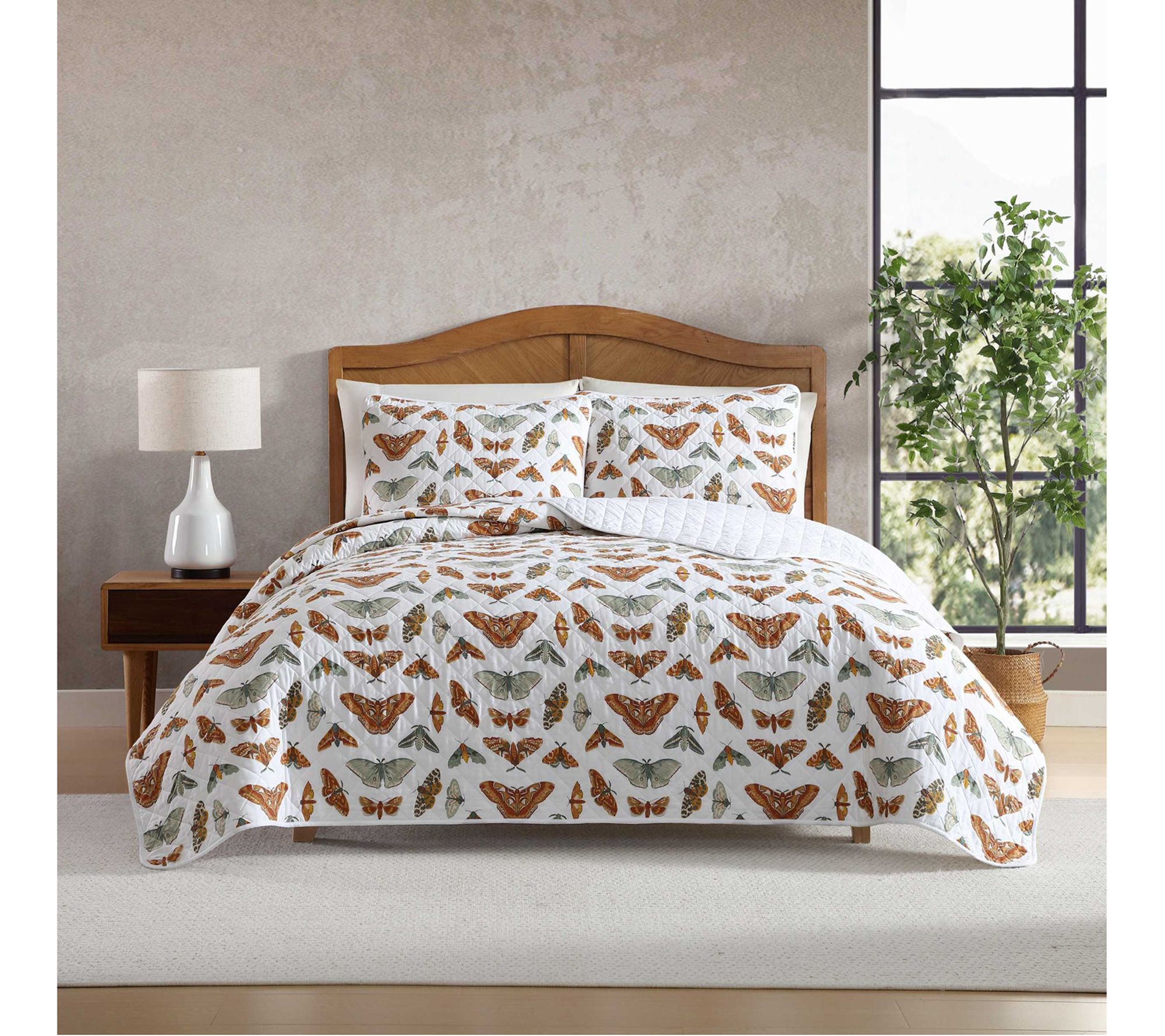 Eddie Bauer Wilford Butterfly Beige Full/Queenuilt Sham Set - QVC.com