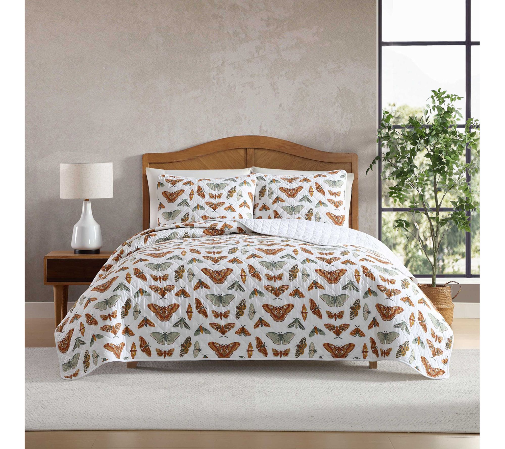 Eddie Bauer Wilford Butterfly Beige Full/QueenQuilt Sham Set