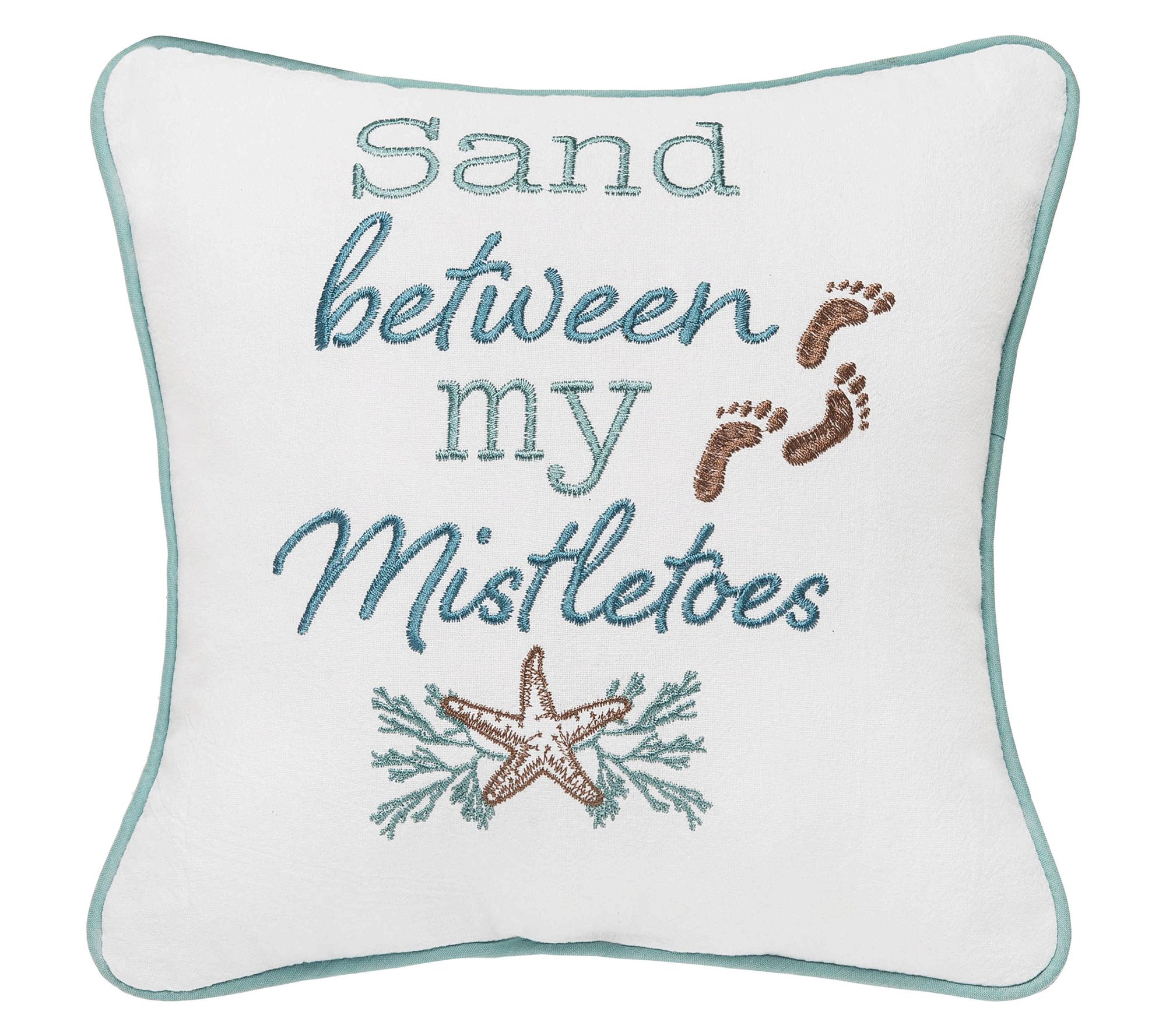 Sand Between My Mistletoes Pillow by Valerie