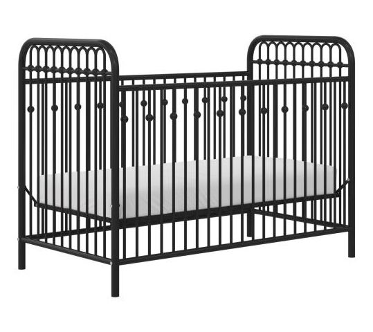 Little Seeds Monarch Hill Ivy Metal Baby Crib -Black